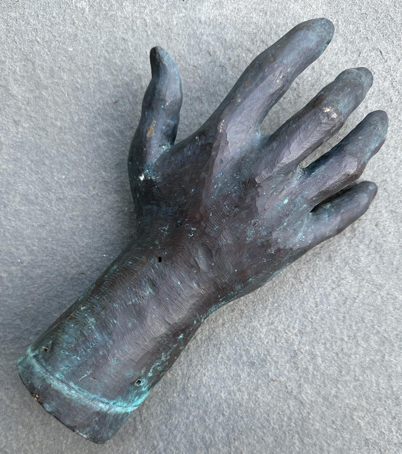 Cast Antique Heavy Bronze Hand Study For Sale