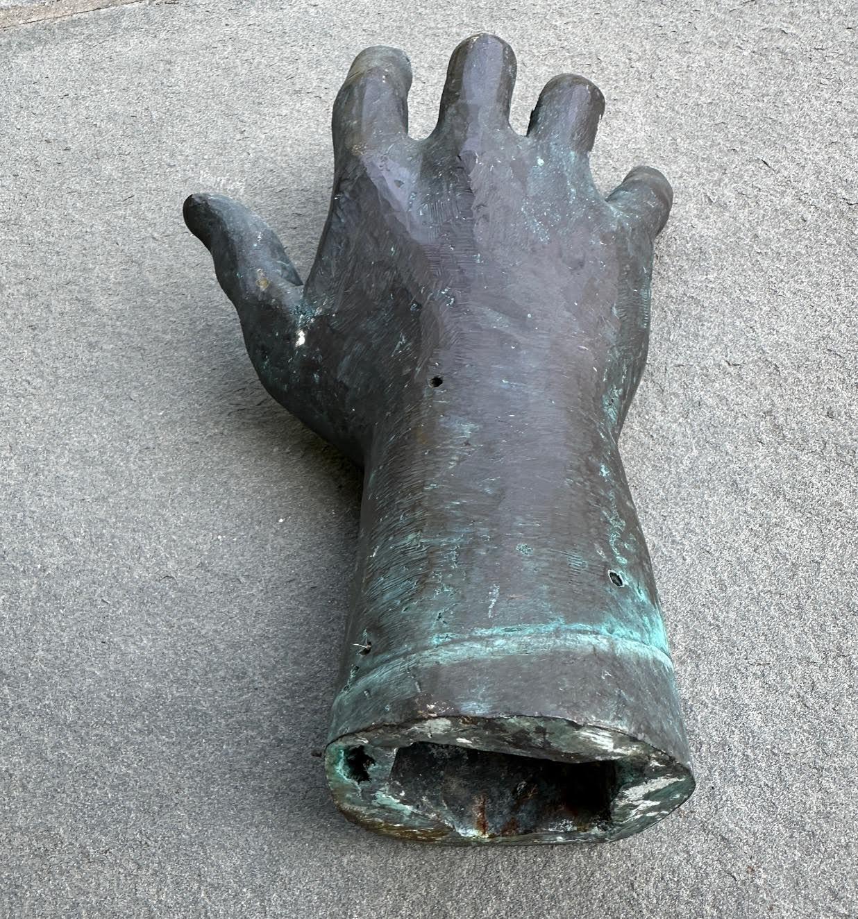 Antique Heavy Bronze Hand Study In Good Condition For Sale In Stamford, CT