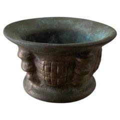 Antique Heavy Cast Bronze Apothecary Mortar 19th Century
