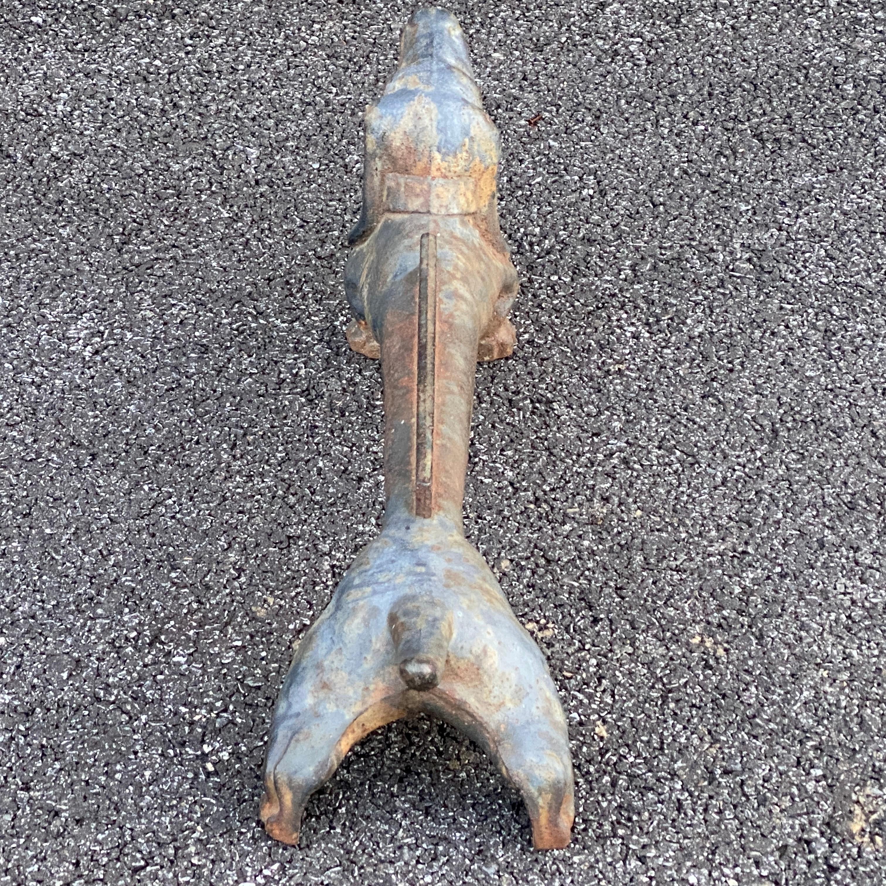 Antiquities Heavy Cast Iron Dachshund Weiner Dog Boot Scraper Bon état - En vente à West Chester, PA