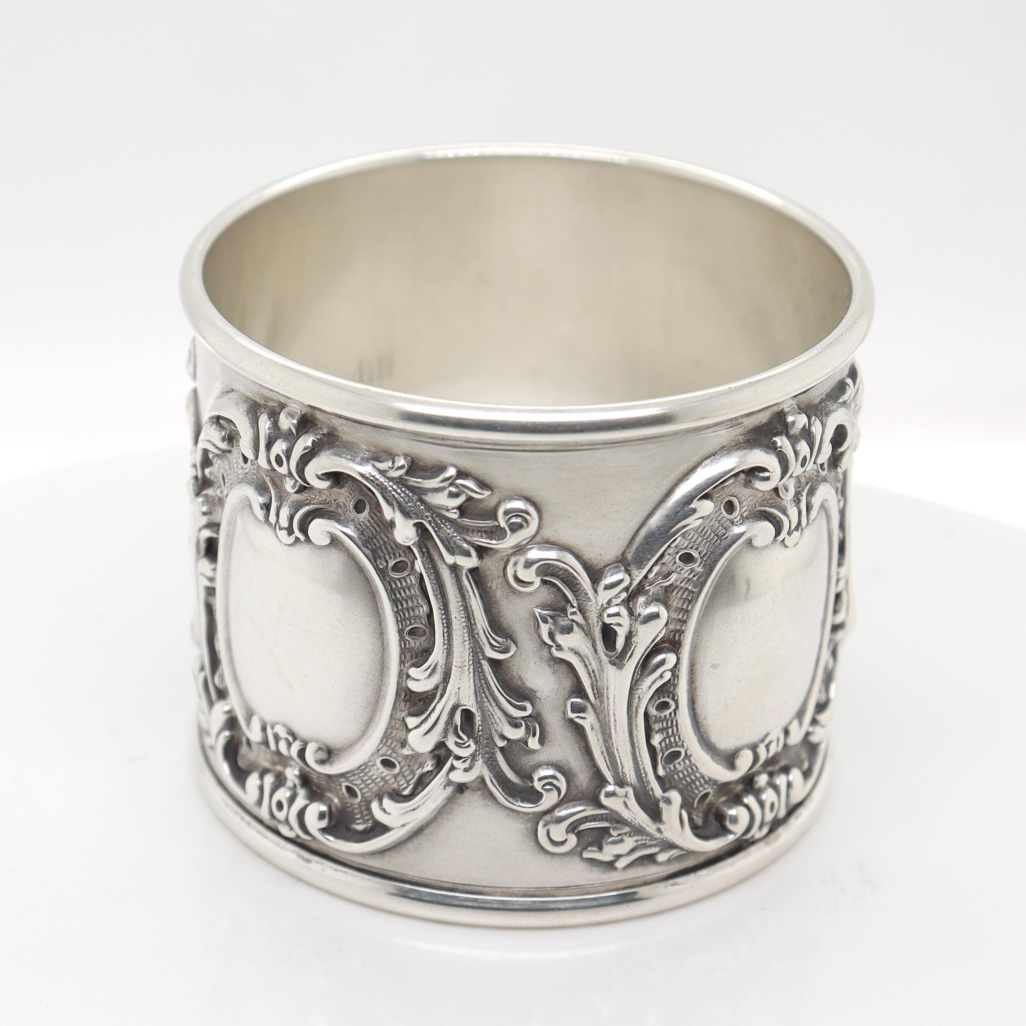 Antique Heavy Edwardian Simons Brothers Sterling Silver Napkin Ring 2