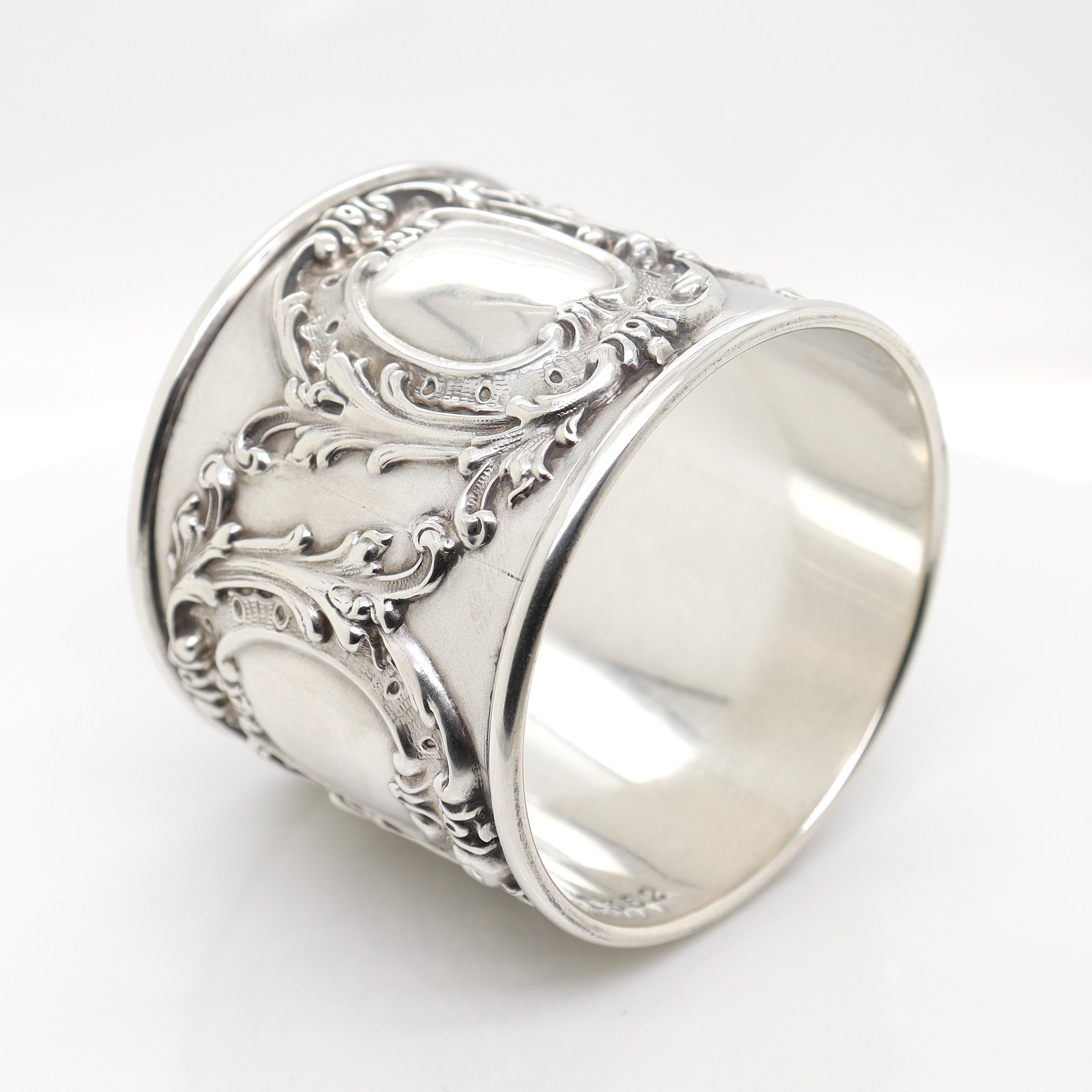 Antiker, schwerer edwardianischer Simons Brothers Serviettenring aus Sterlingsilber 3