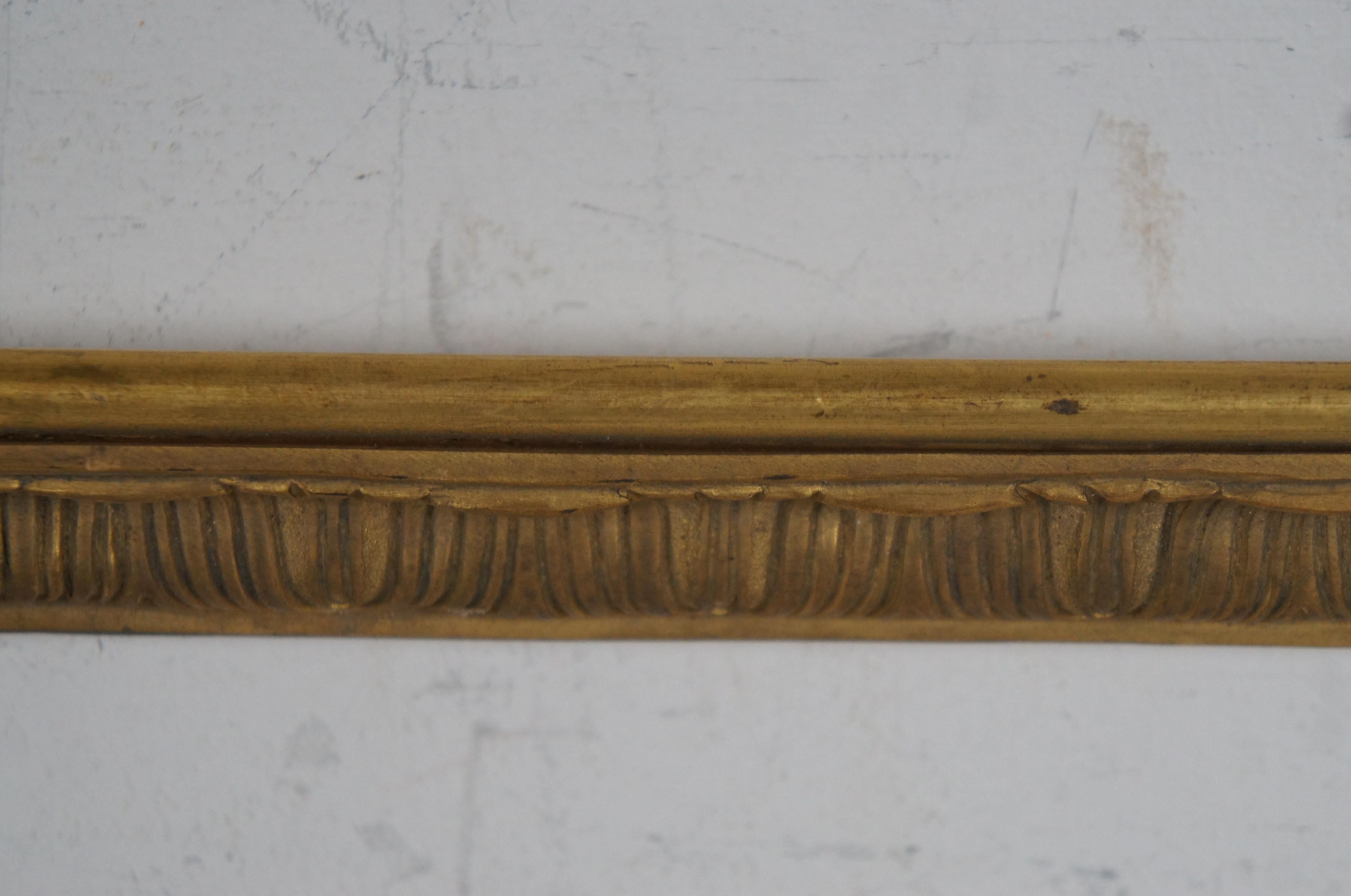 Antique Heavy Gilt Bronze Mirror Picture Artwork Photo Frame 13