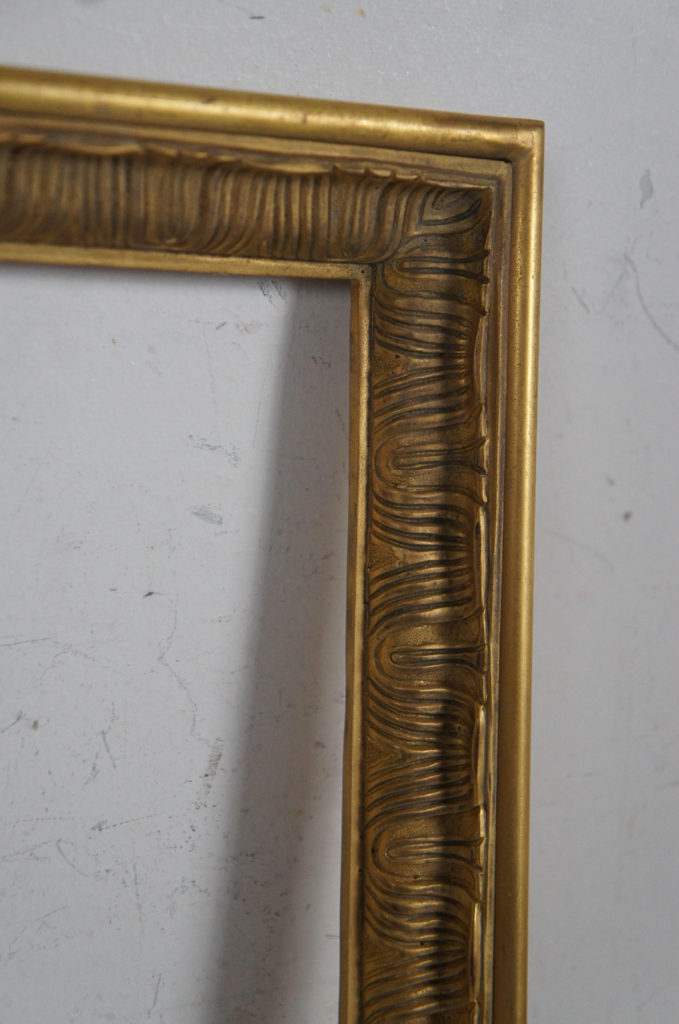 Antique Heavy Gilt Bronze Mirror Picture Artwork Photo Frame 13