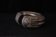 Antique Heavy Silver Tribal Bracelet, Rajasthan, 19th Century