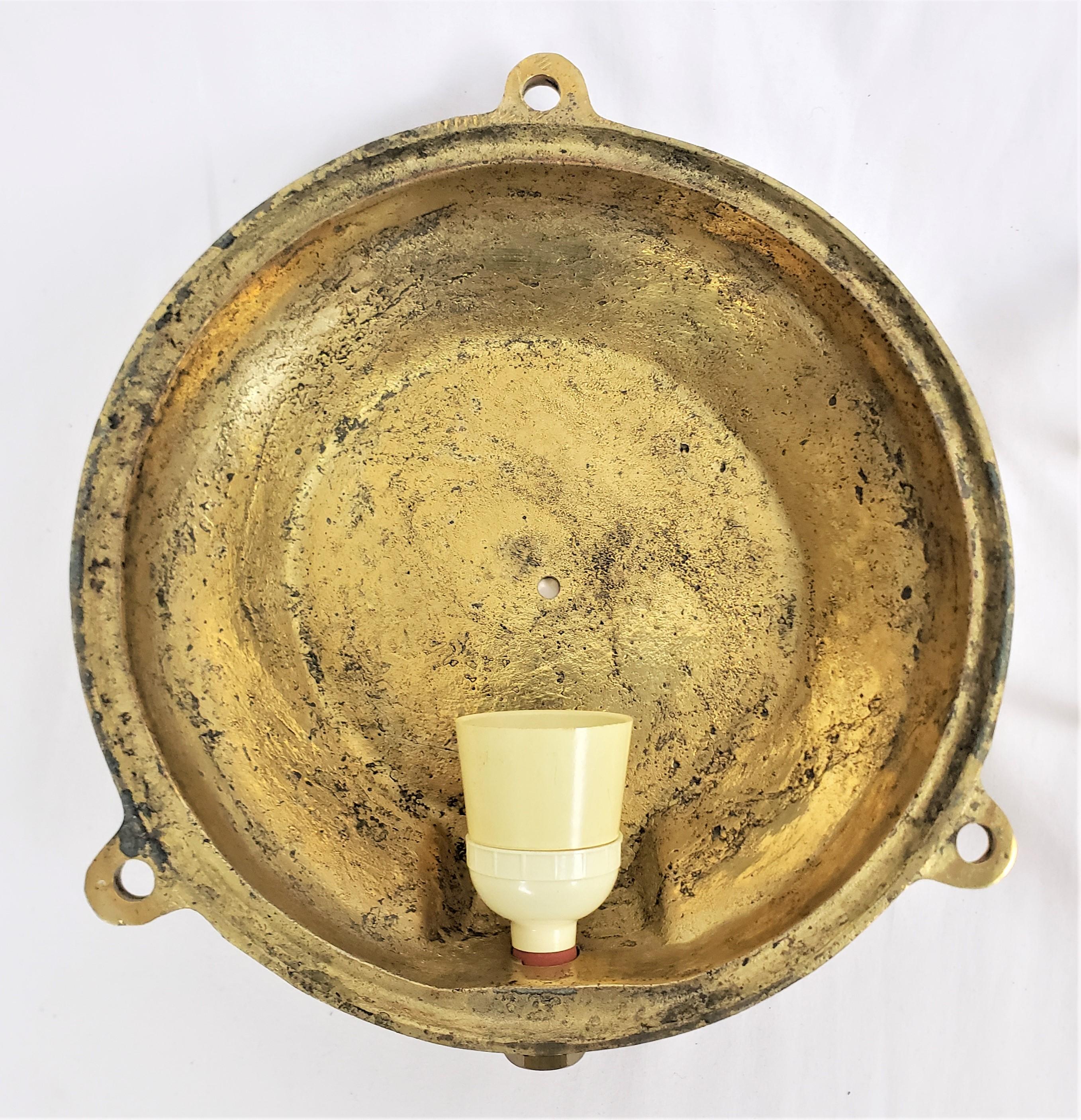 Antike schwere, runde Käfiglampe aus massivem Messing im nautischen Stil im Angebot 4