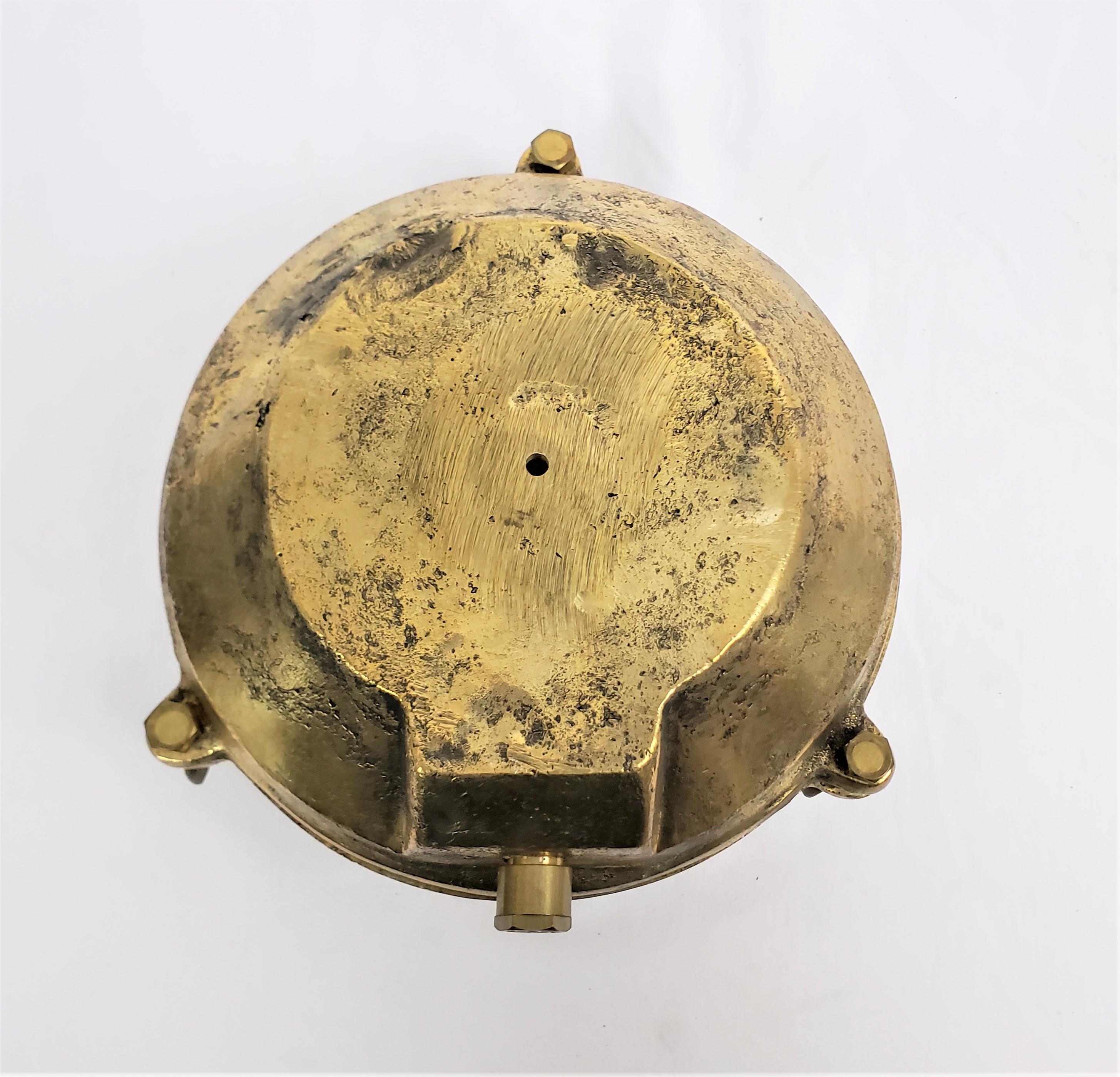 19th Century Antique Heavy Solid Brass Nautical Styled Round Cage Light For Sale