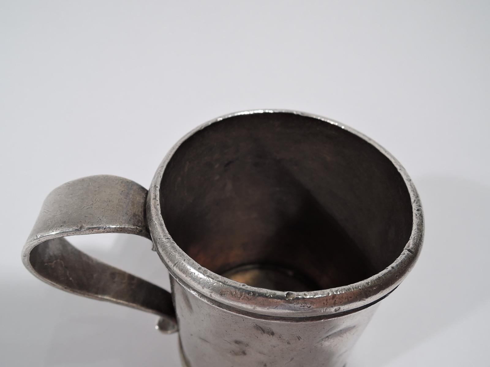 Spanish Colonial Antique Heavy South American Heavy Silver Mug