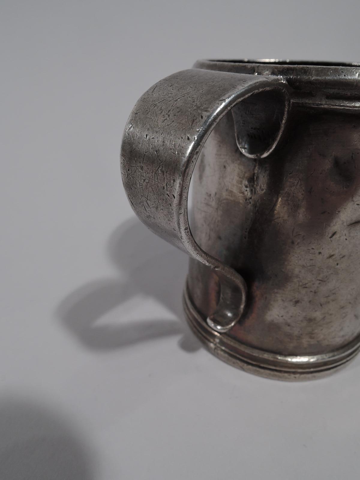 19th Century Antique Heavy South American Heavy Silver Mug