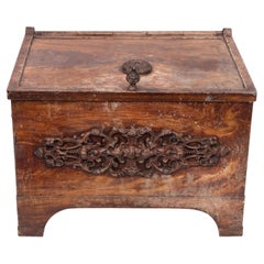 Antique heavy Strongbox Faux Wood print decor Holland