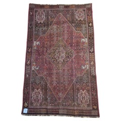 Antique Heibatlu / Qashqai, Nomadic Persian Rug- Rust, Charcoal - PRG Exclusive