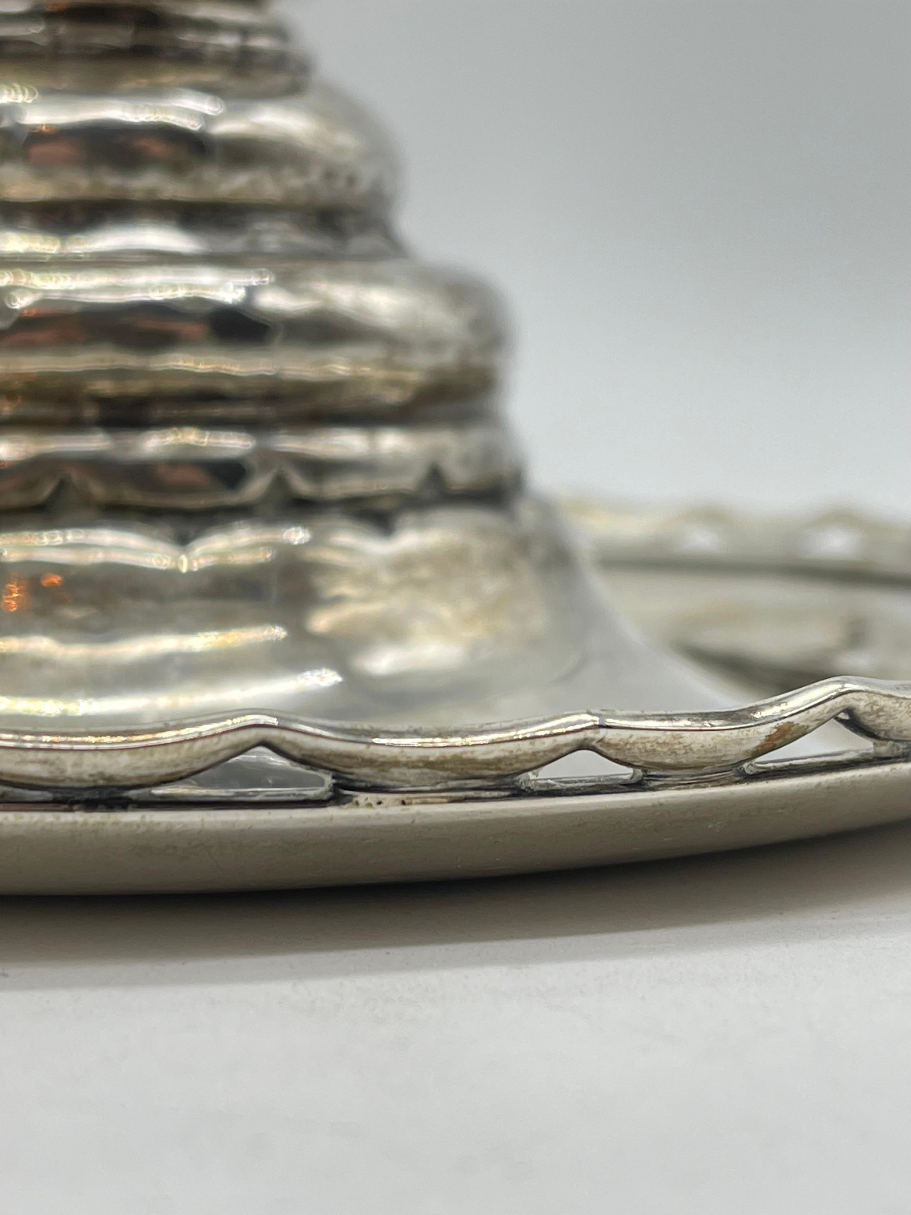 Antique HEIMBÜRGER SILVER candlestick 830 Art Deco Copenhagen Danish Denmark 2