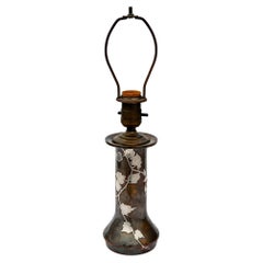 Antique Heintz Bronze & Sterling Silver Table Lamp