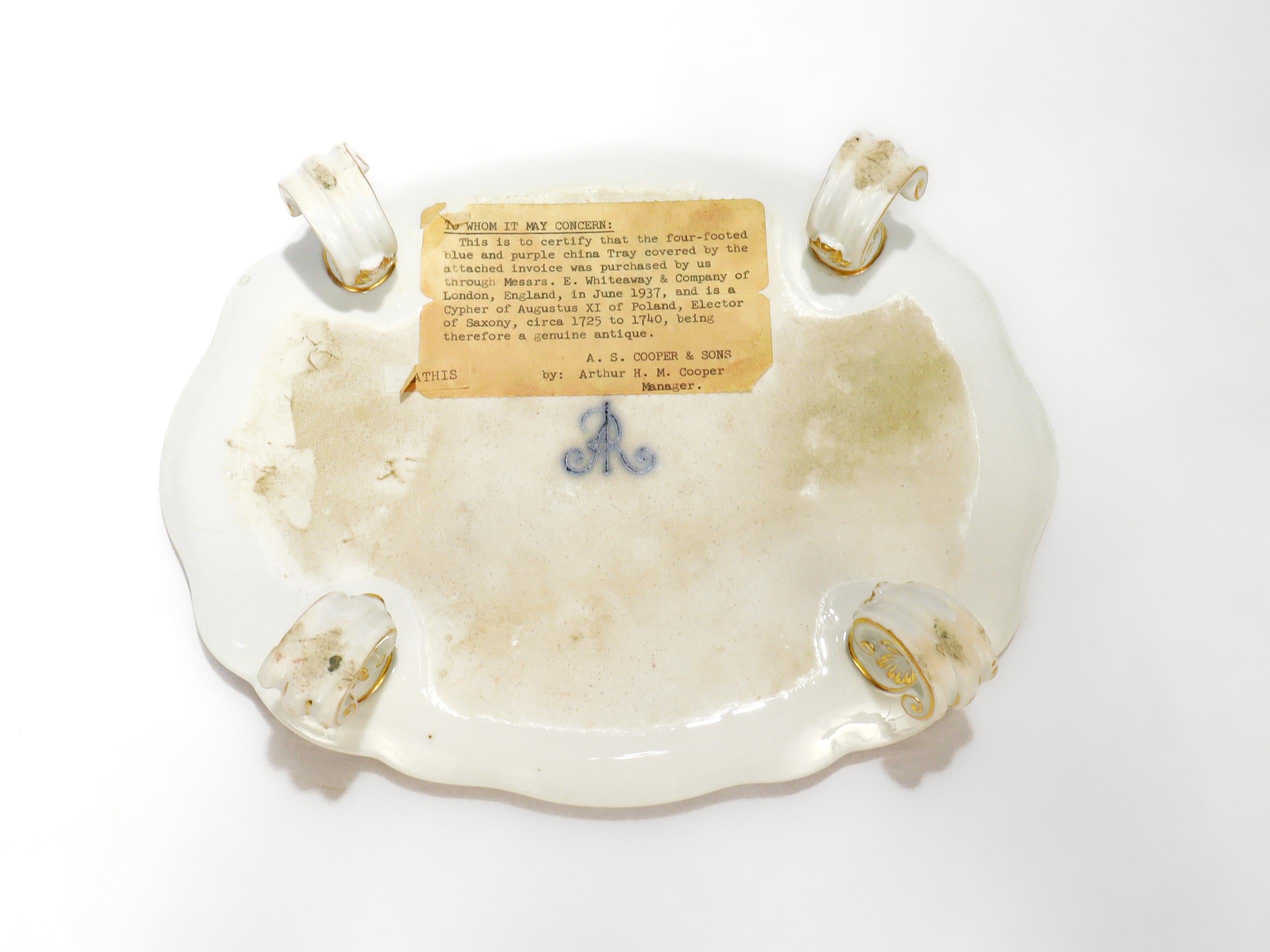 Ancienne Tazza ou Compote à pied en porcelaine peinte et dorée Helena Wolfsohn Porcelain Dresden en vente 2