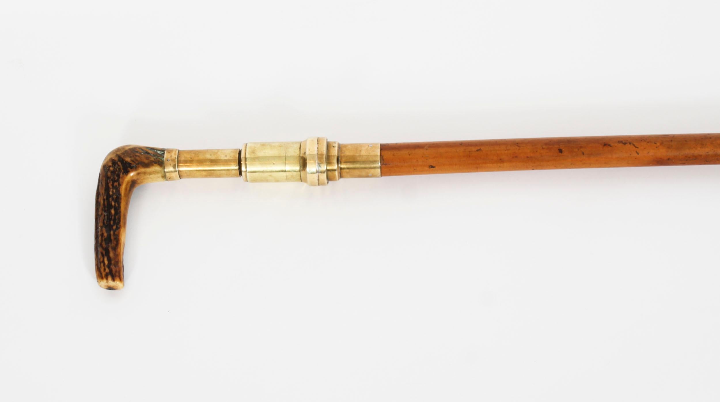 Brass Antique Helixophile's Novelty Walking Stick Corkscrew Cane 19th Century For Sale