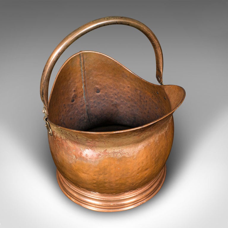 Antike Helm KohleSkulptur, englisch, Kupfer, Kaminsims, Fuel Keeper