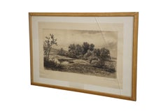 Antique Hendrik Dirk Kruseman van Elten Quiet Place Bucolic Landscape Etching 25