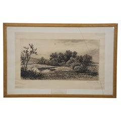 Antique Hendrik Dirk Kruseman van Elten Quiet Place Bucolic Landscape Etching 25