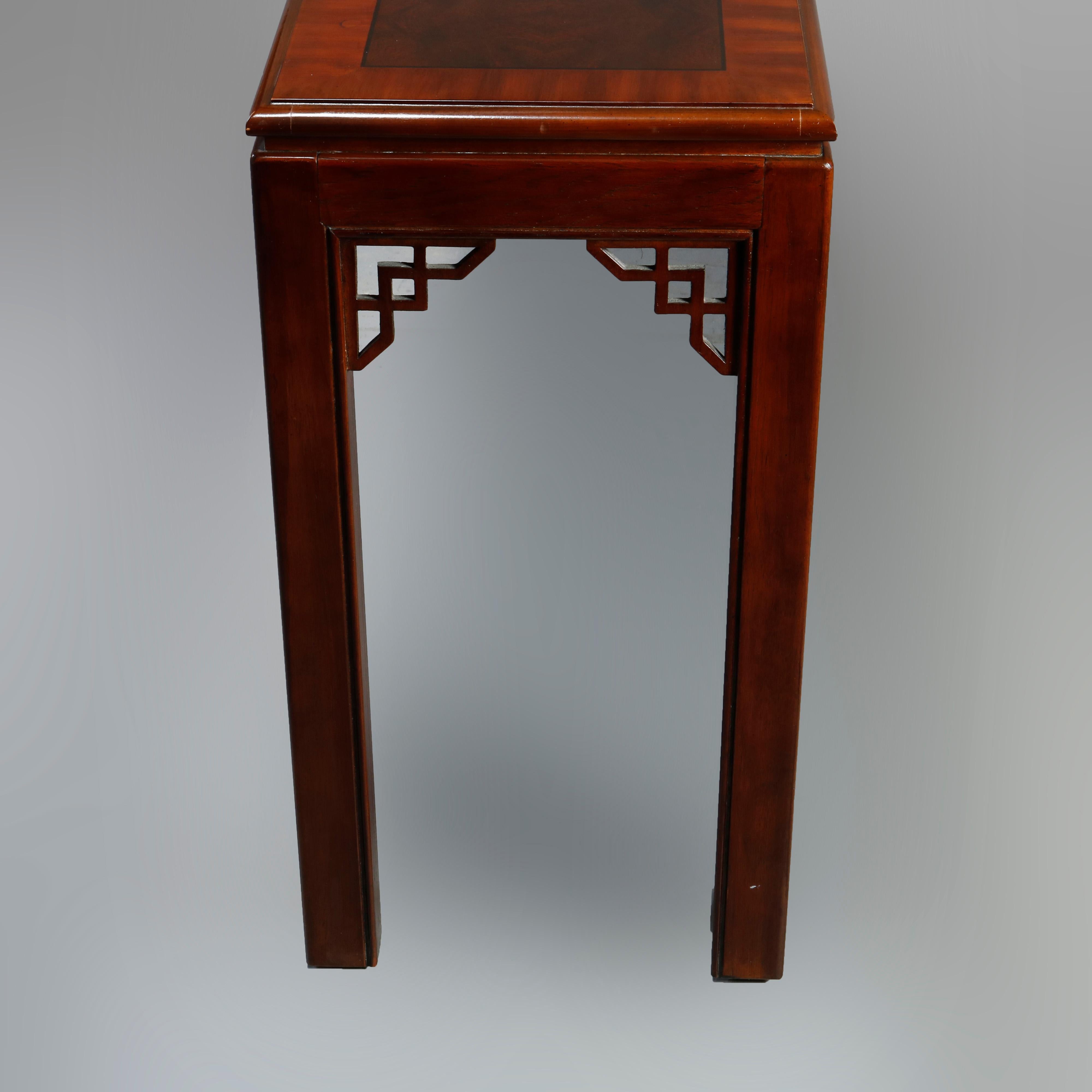 Antique Chinese Chippendale Mahogany Crossbanded Console Table by Drexel, 20th C 2