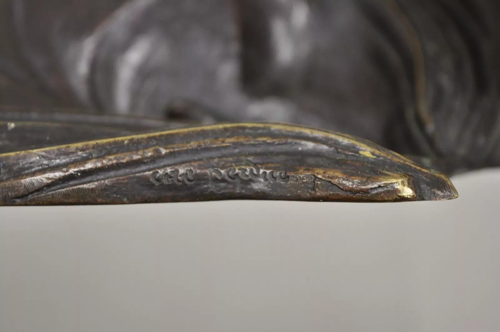 Ancienne sculpture figurative de chien d'exposition pékinois en bronze d'Henri Prozinski en vente 8