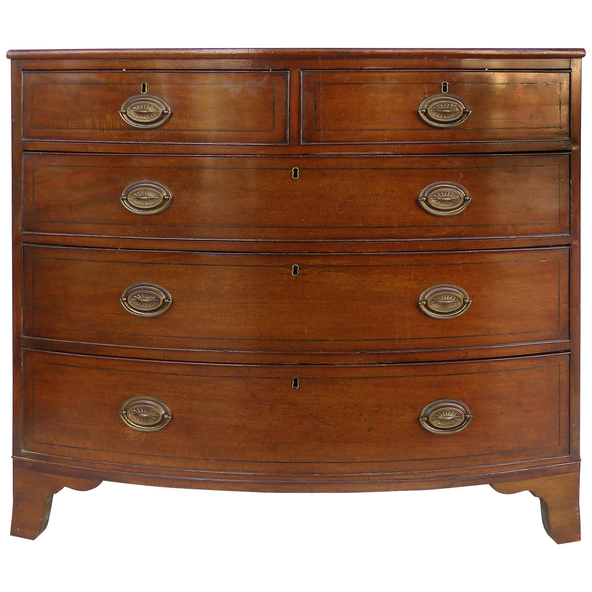 Antique Hepplewhite Bow-Front Chest of Drawers in Mahogany at 1stDibs |  hepplewhite dresser, hepplewhite chest of drawers, antique bow front chest  of drawers