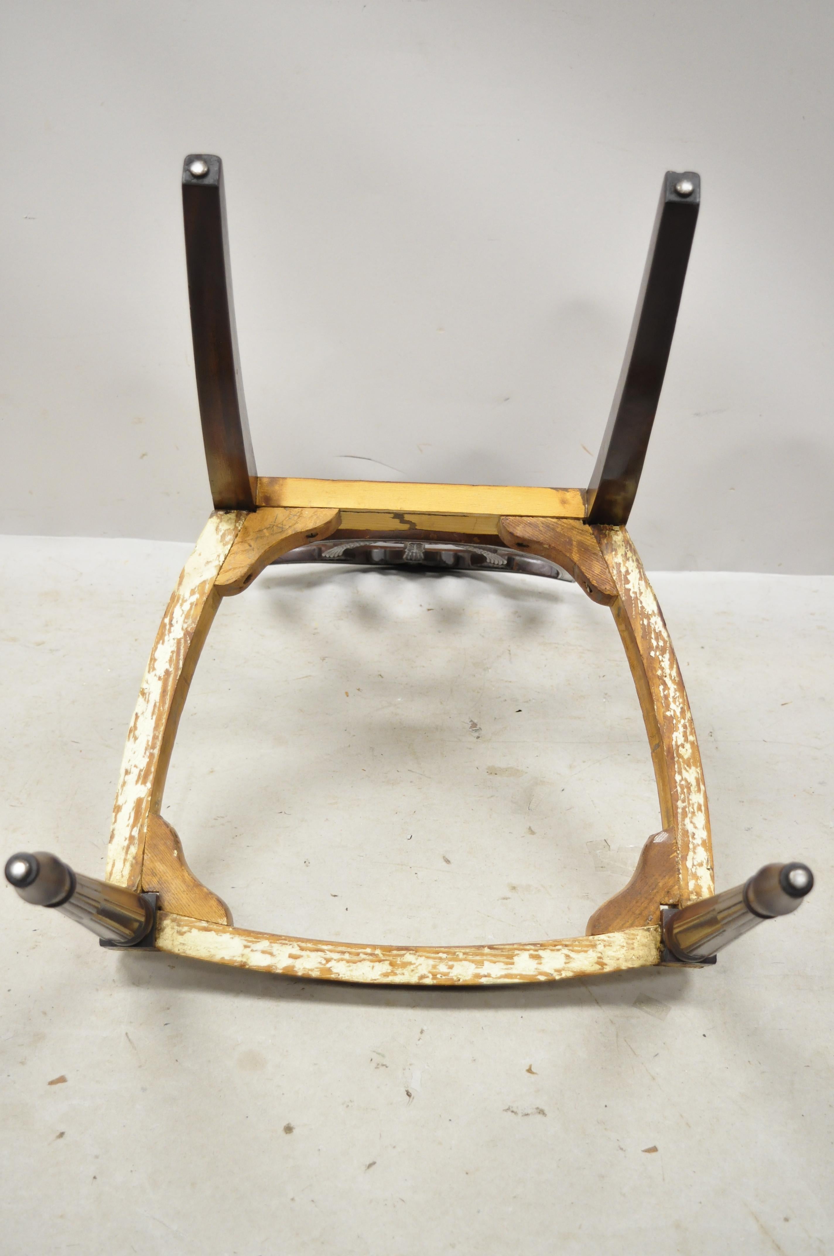 Chaise d'appoint de salle à manger ancienne Hepplewhite en acajou sculpté Plume Prince of Wales 2