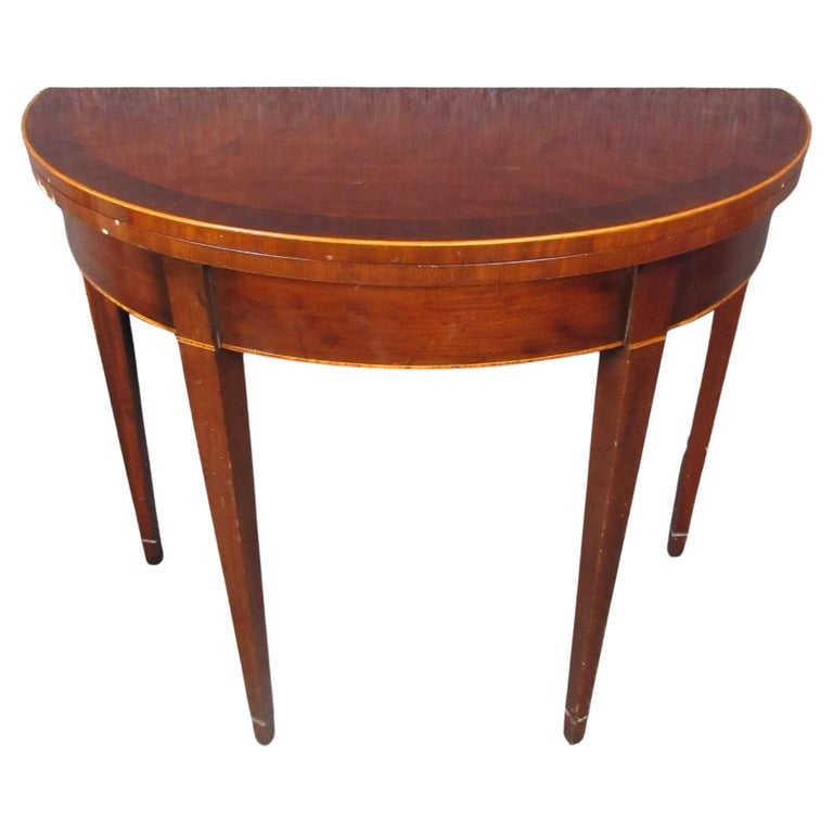 Antique Hepplewhite Demilune Drop Leaf Table For Sale at 1stDibs