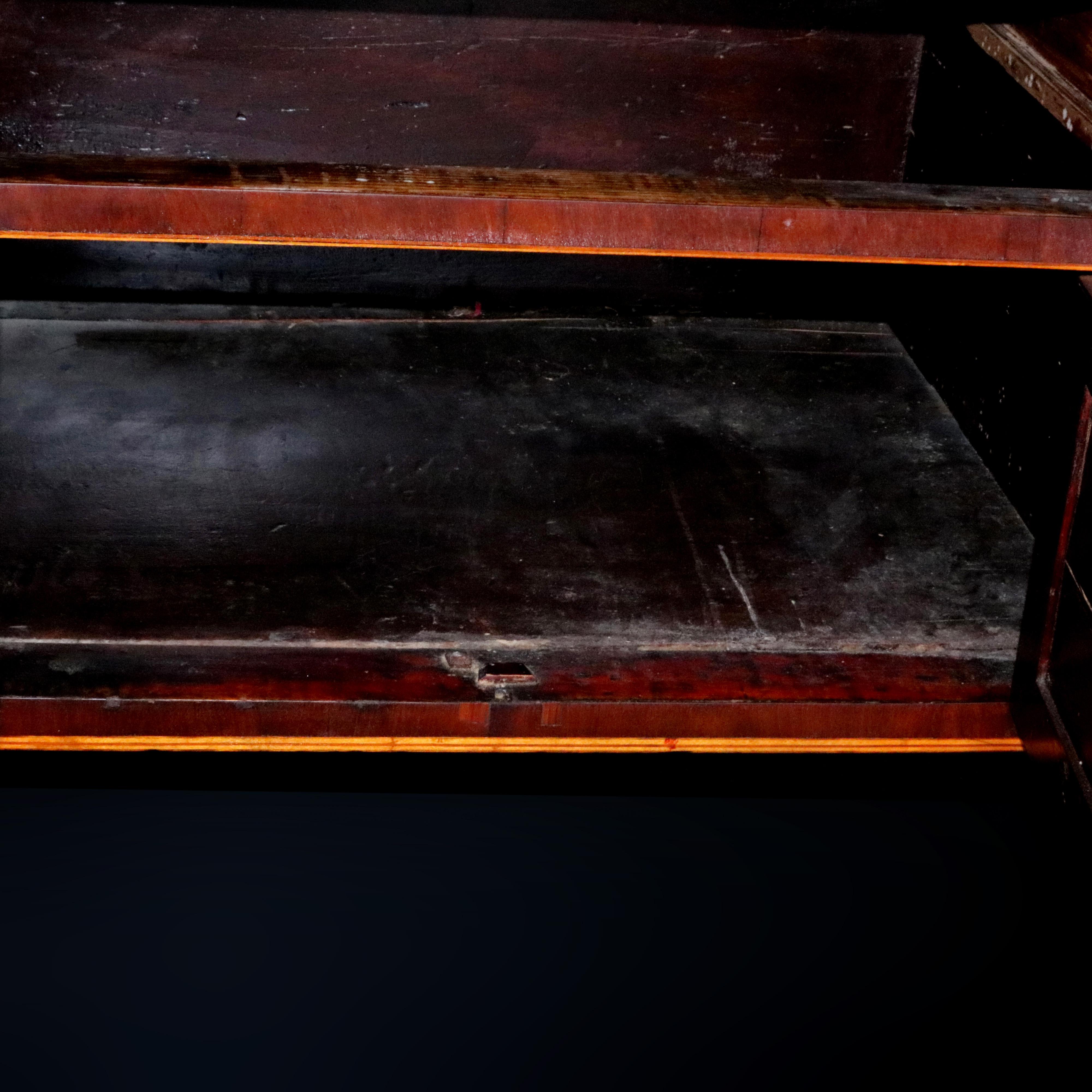 Antique Hepplewhite Demilune Satinwood Banded Flame Mahogany Sideboard, c1820 5