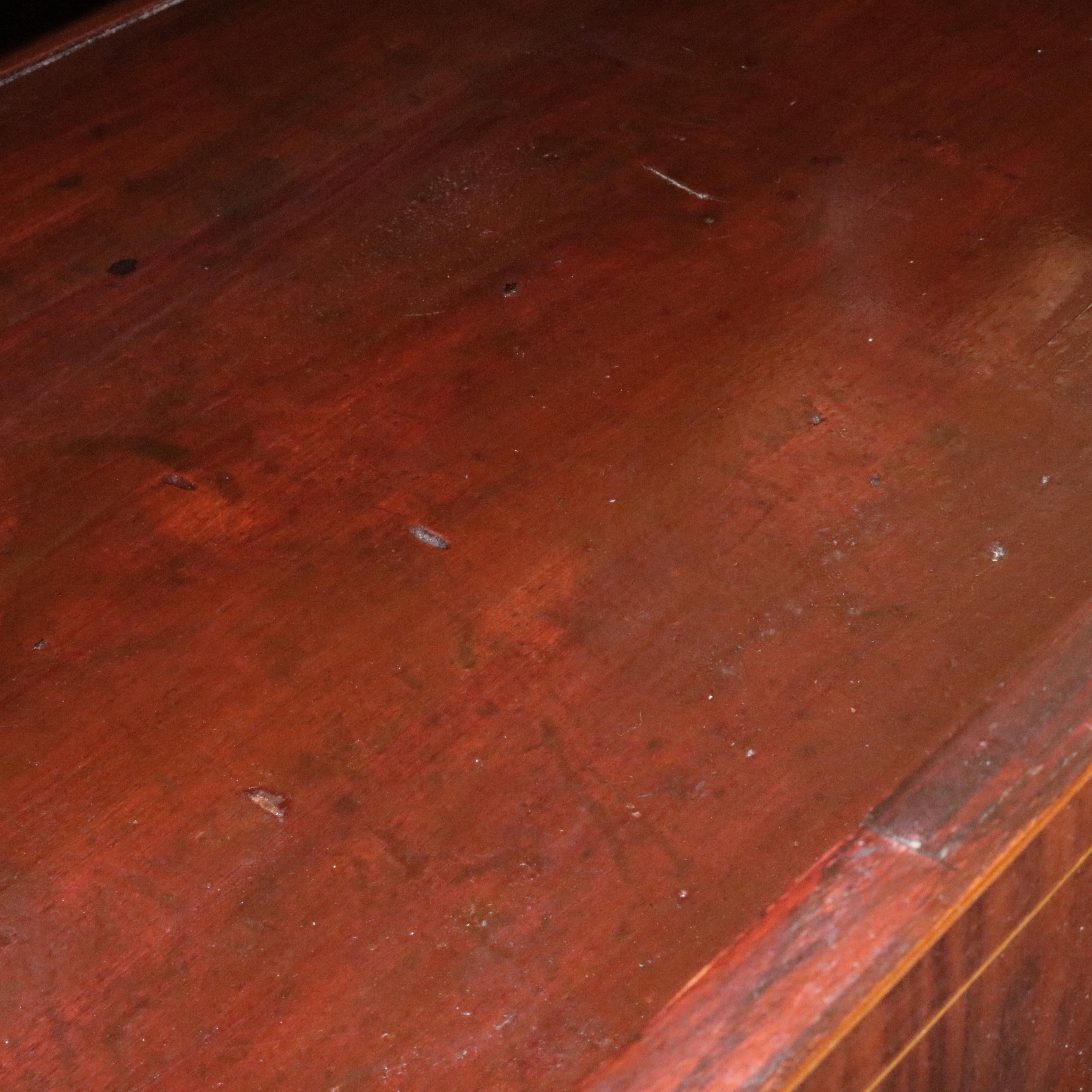 Antique Hepplewhite Demilune Satinwood Banded Flame Mahogany Sideboard, c1820 12