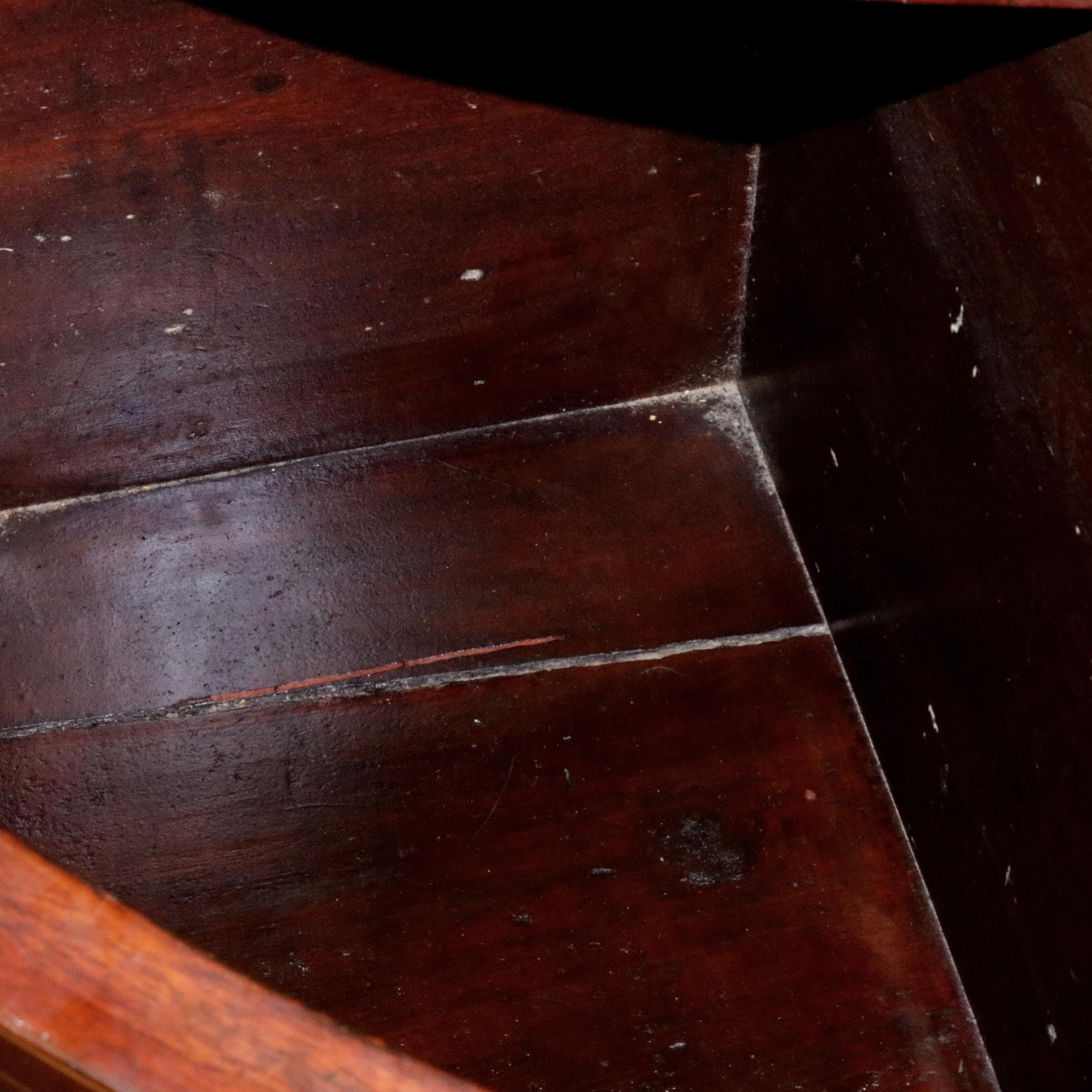 Antique Hepplewhite Demilune Satinwood Banded Flame Mahogany Sideboard, c1820 13