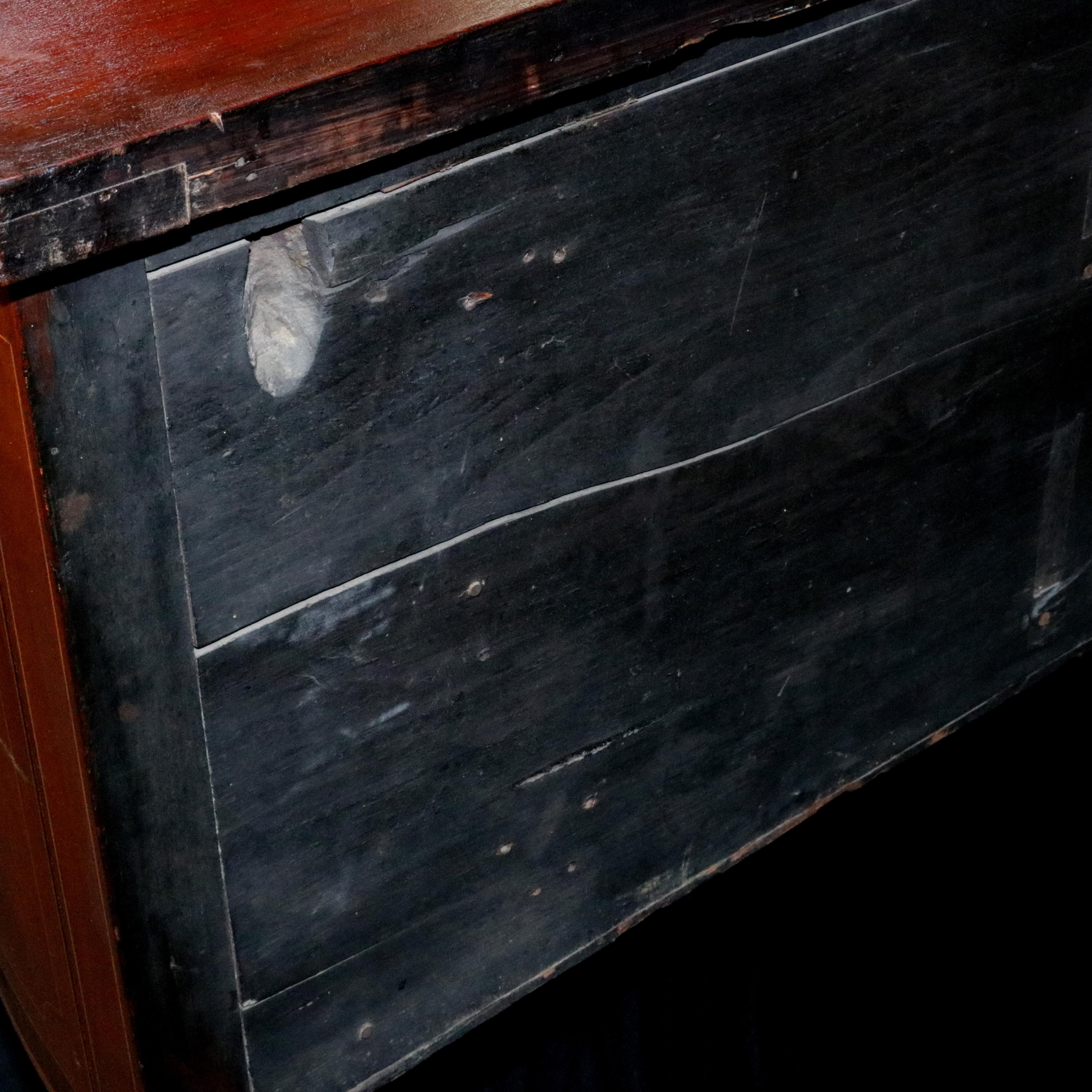 Antique Hepplewhite Demilune Satinwood Banded Flame Mahogany Sideboard, c1820 1