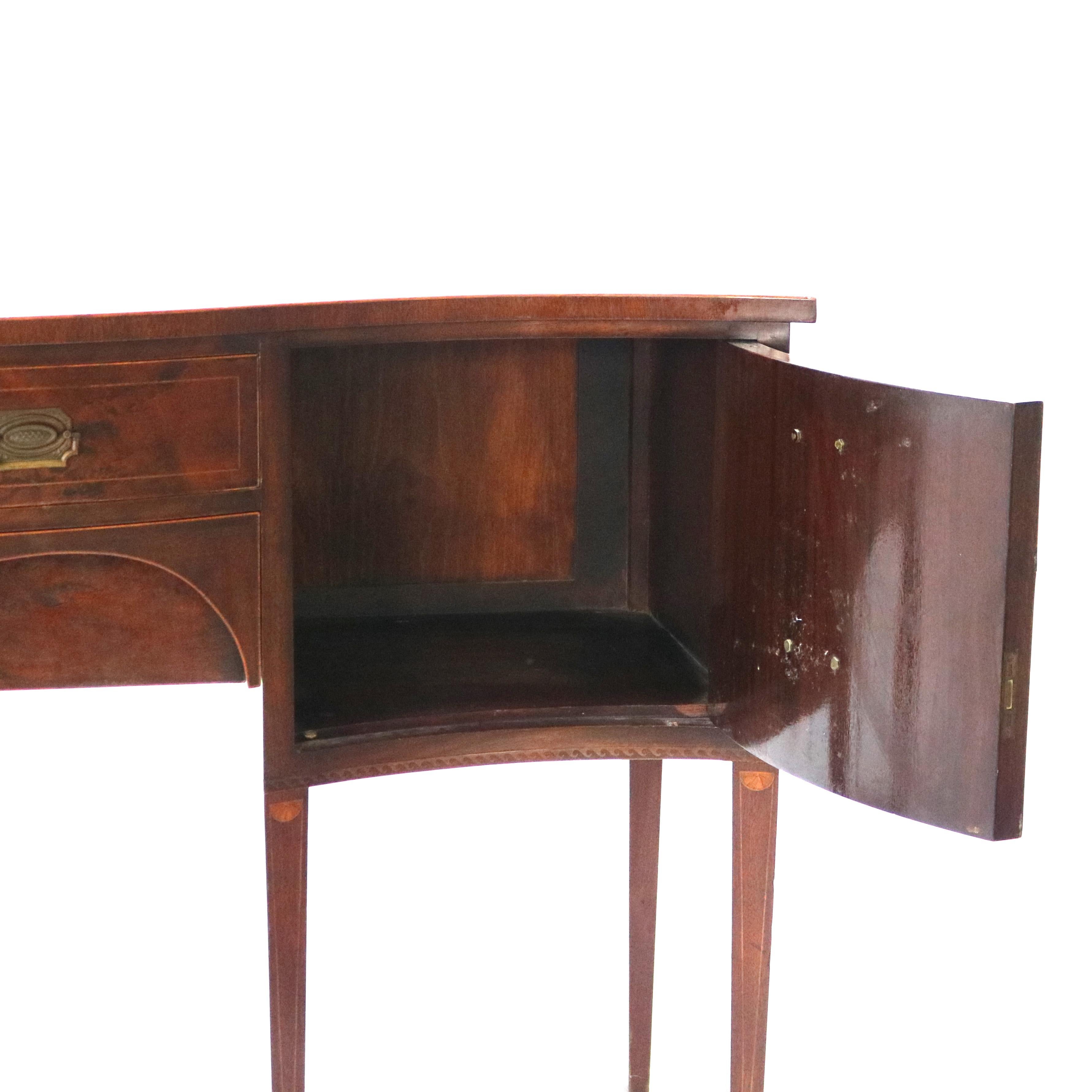 Antique buffet Hepplewhite Flame en acajou et citronnier marqueté et orné de bandes C1920 en vente 5