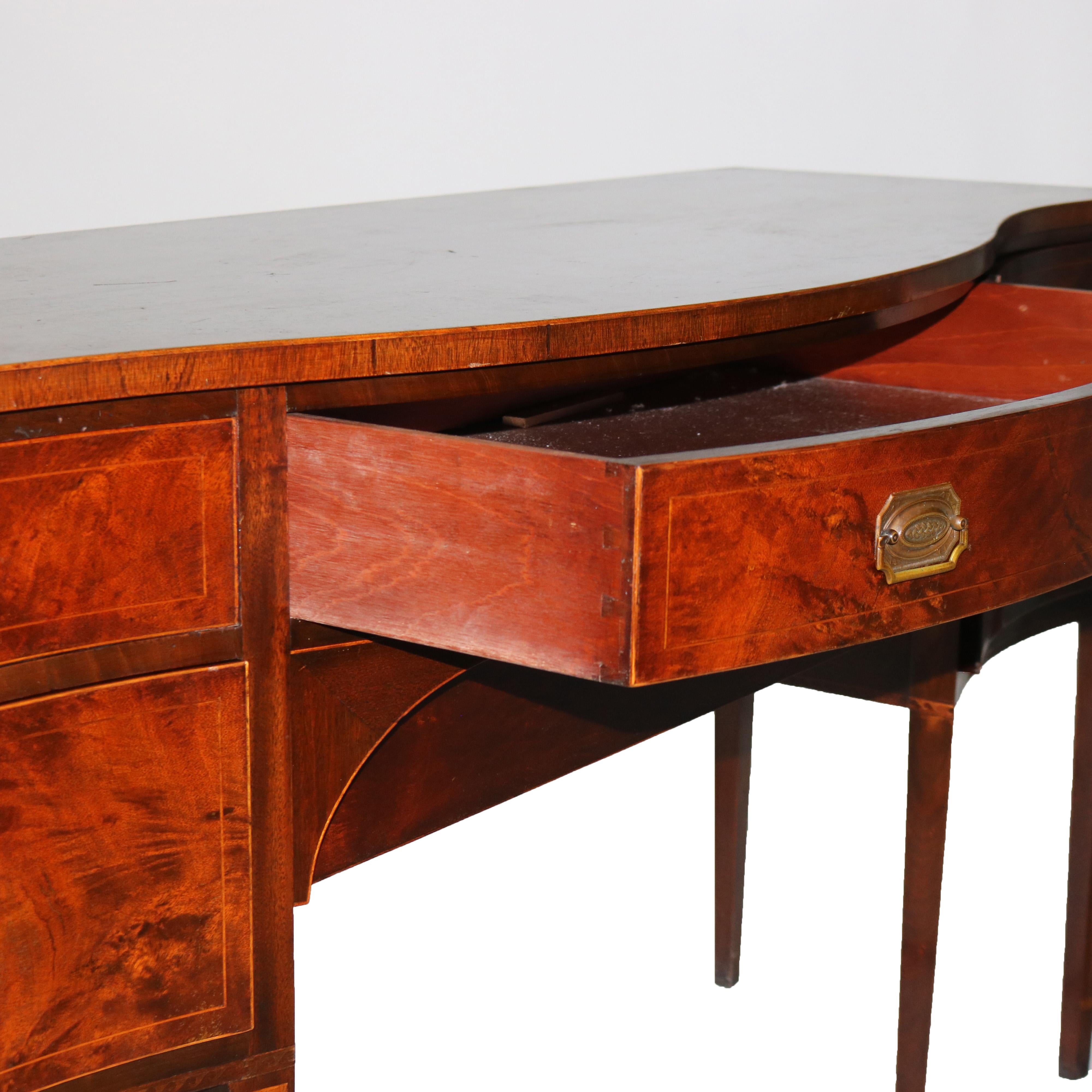 Antique buffet Hepplewhite Flame en acajou et citronnier marqueté et orné de bandes C1920 en vente 3