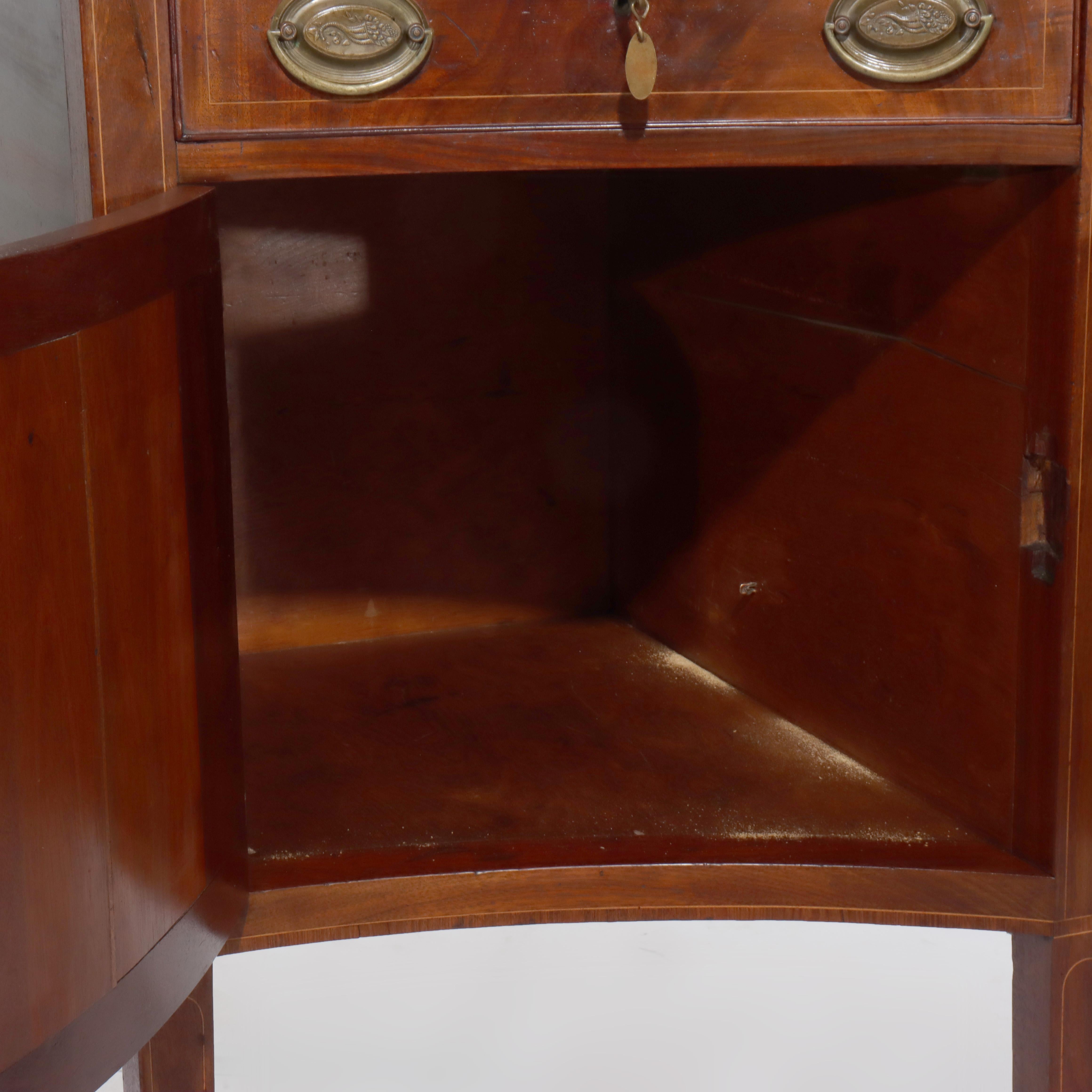 Antique Hepplewhite Flame Mahogany Sideboard With Satinwood Banding 19thC For Sale 9