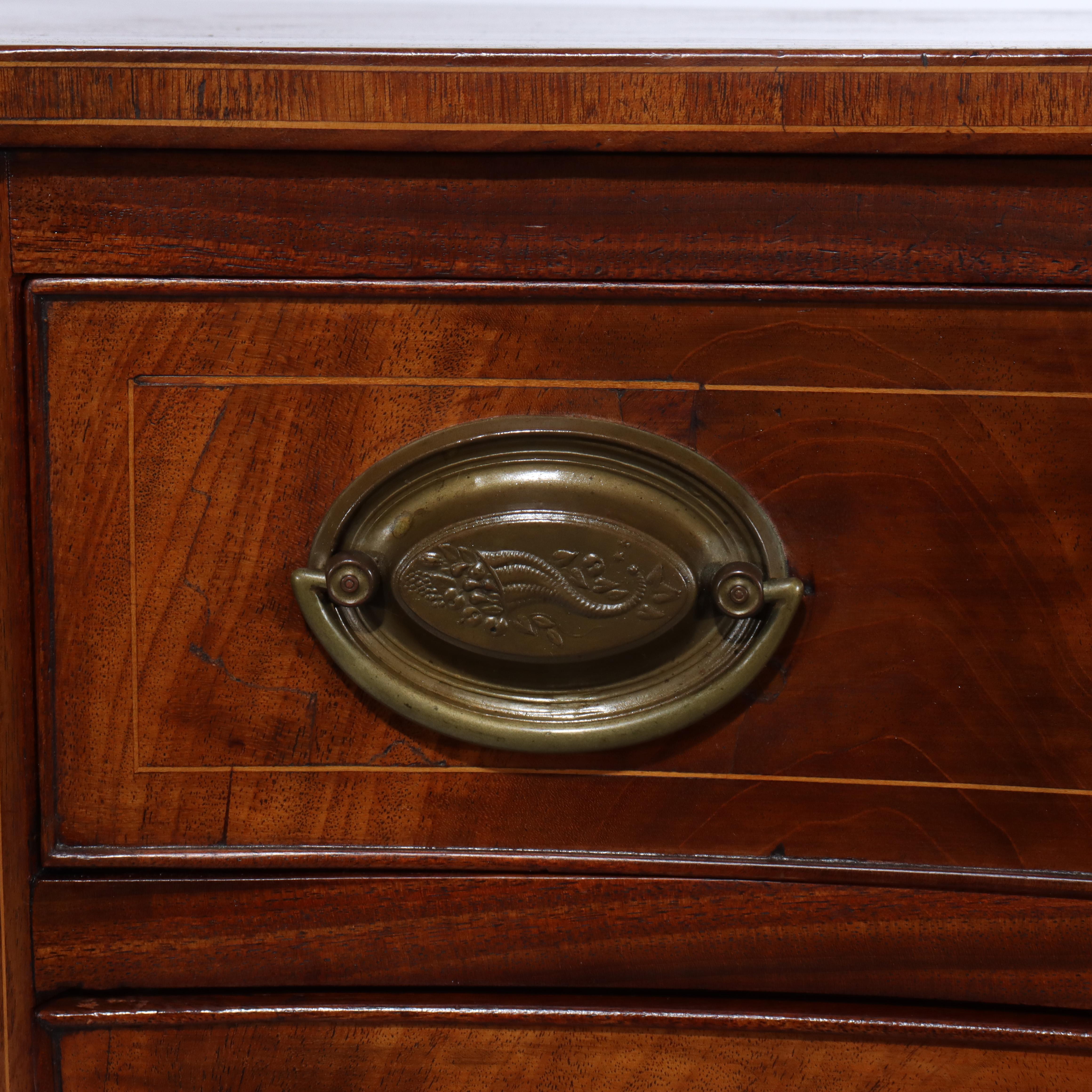 Antique Hepplewhite Flame Mahogany Sideboard With Satinwood Banding 19thC For Sale 14