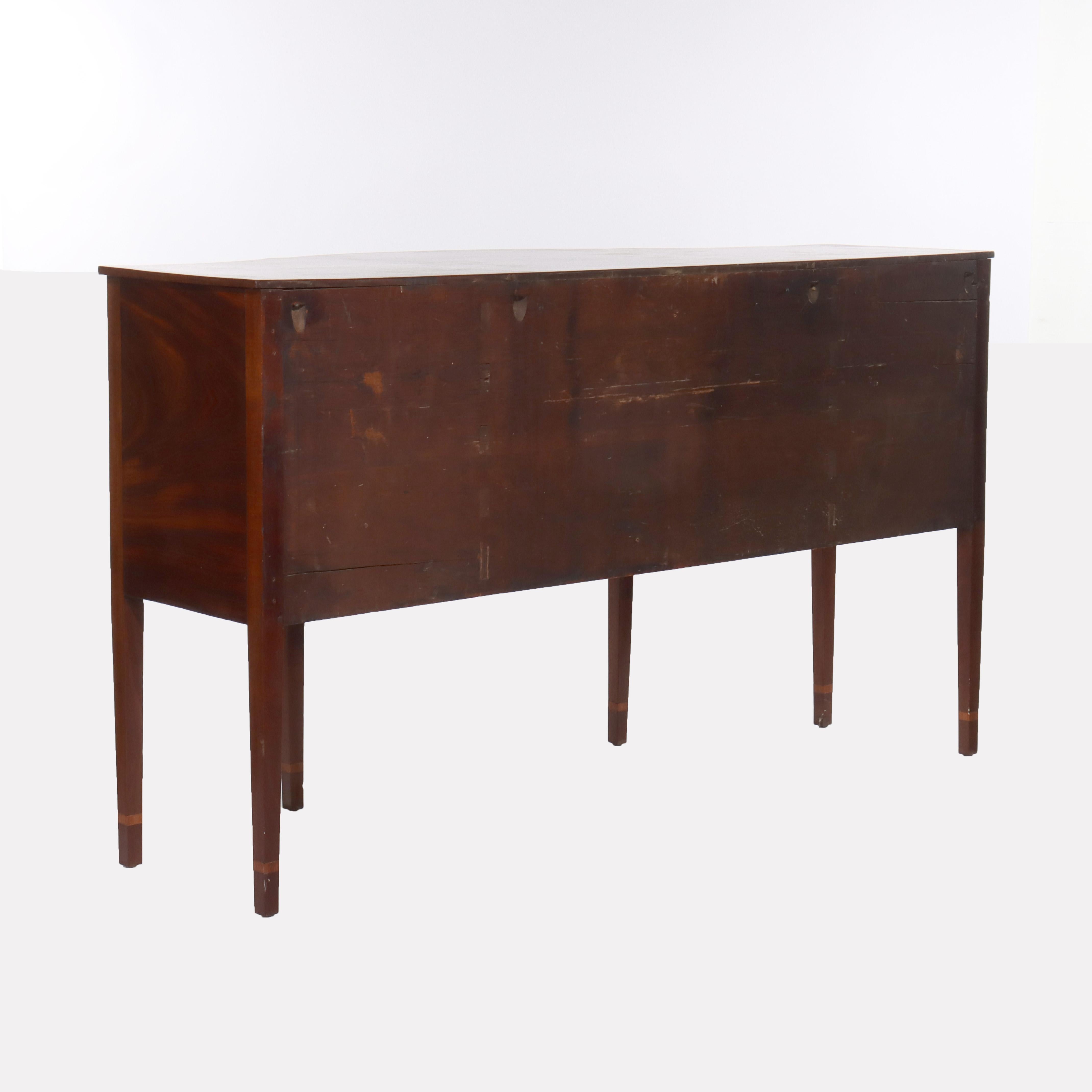 Antique Hepplewhite Flame Mahogany Sideboard With Satinwood Banding 19thC For Sale 3