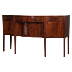 Antique Hepplewhite Flame Mahogany Sideboard With Satinwood Banding 19thC