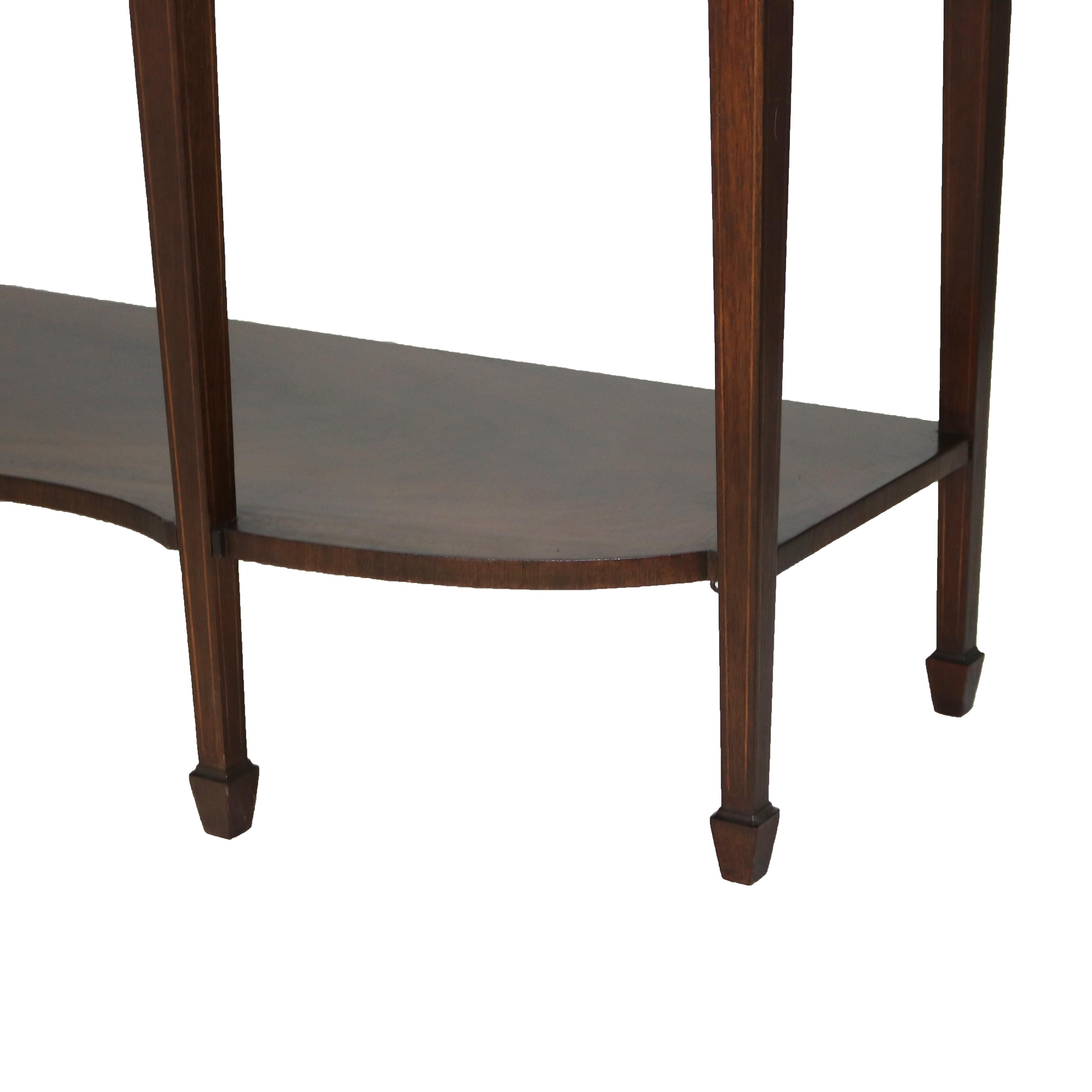 Buffet serpentin de style Hepplewhite en acajou flamboyant avec rallonge en laiton en vente 13