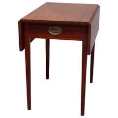 Antique Hepplewhite Style Mahogany Pembroke Single Drawer Side Table, 1830