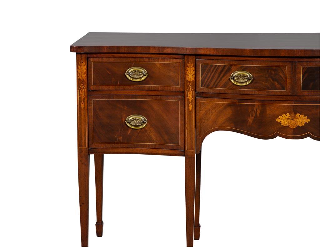 Brass Antique Hepplewhite Style Mahogany Sideboard Buffet