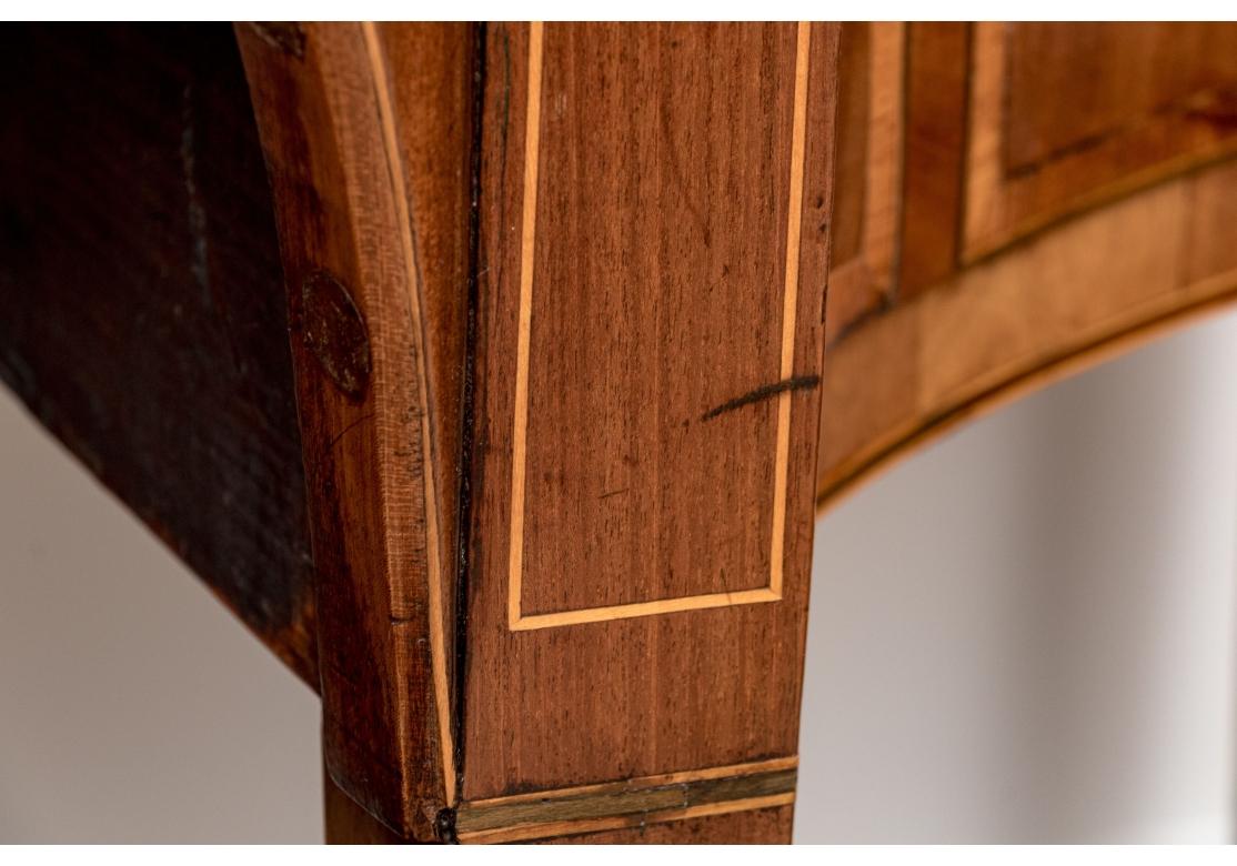 19th Century Antique Hepplewhite Style Satinwood Inlaid Mahogany Bow Front Sideboard For Sale