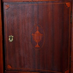 Antique Hepplewhite Style Satinwood Marquetry Inlaid Mahogany Sideboard
