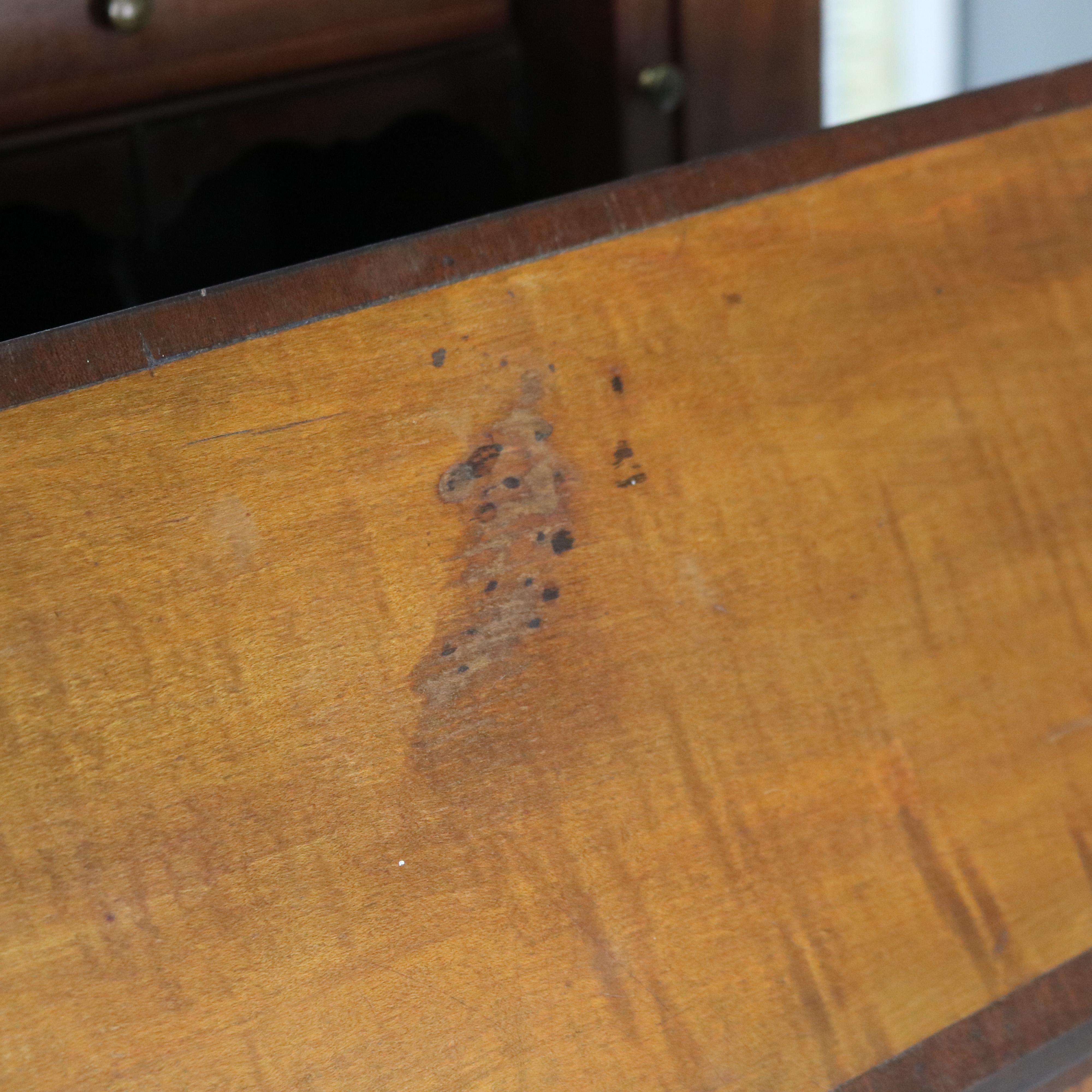 Antique Hepplewhite Tambour Mahogany and Tiger Maple Secretary C1830 7