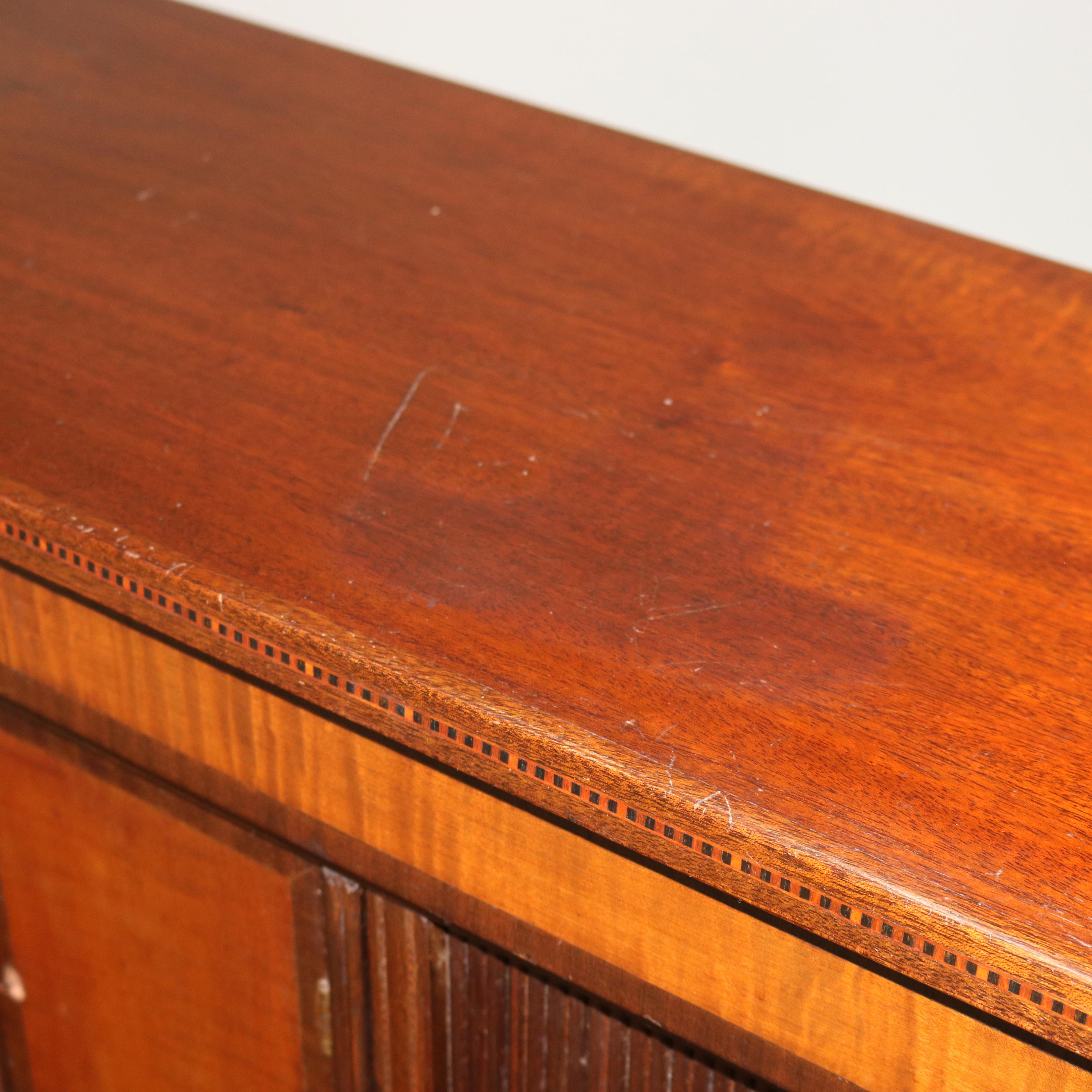 Antique Hepplewhite Tambour Mahogany and Tiger Maple Secretary C1830 11