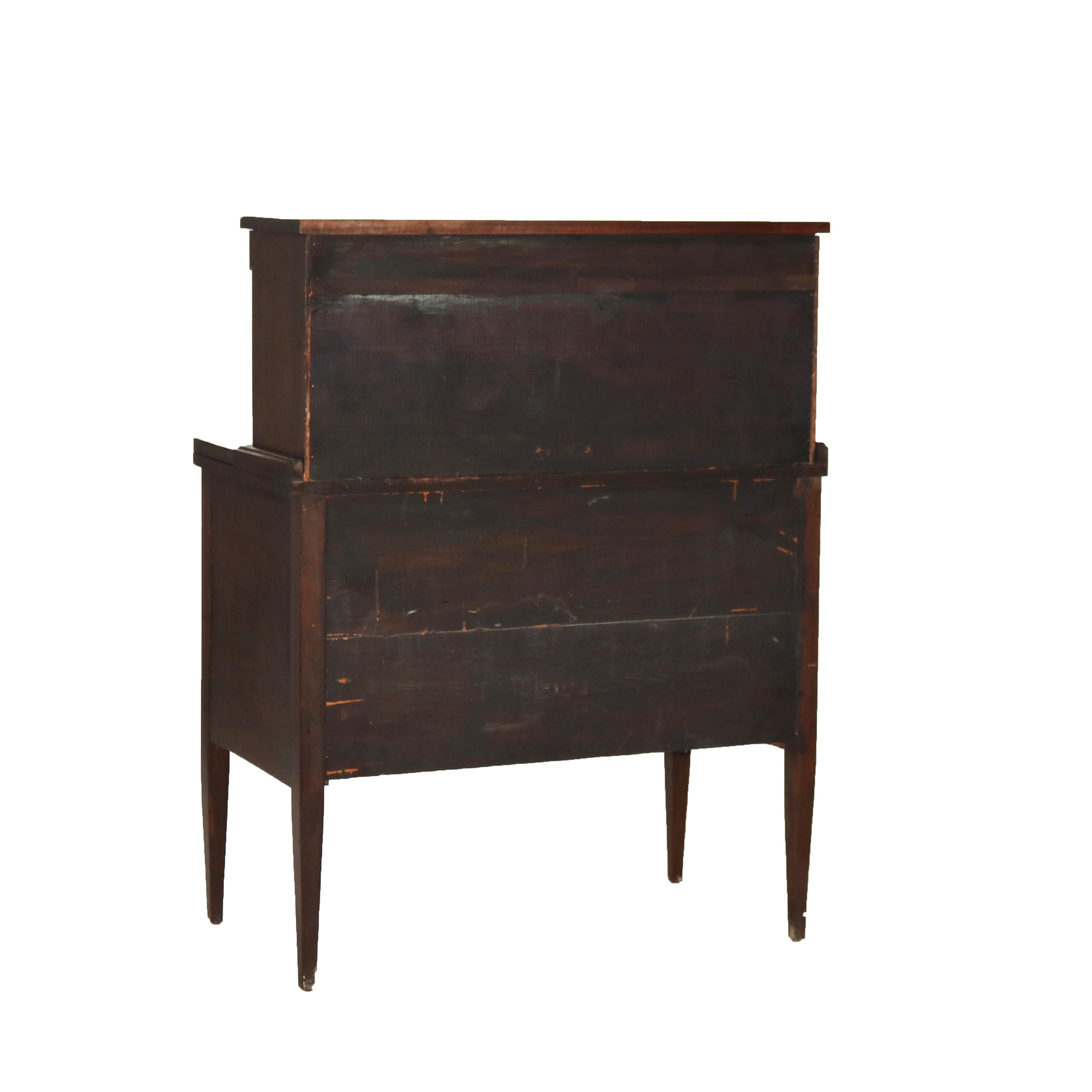 Antique Hepplewhite Tambour Mahogany and Tiger Maple Secretary C1830 12