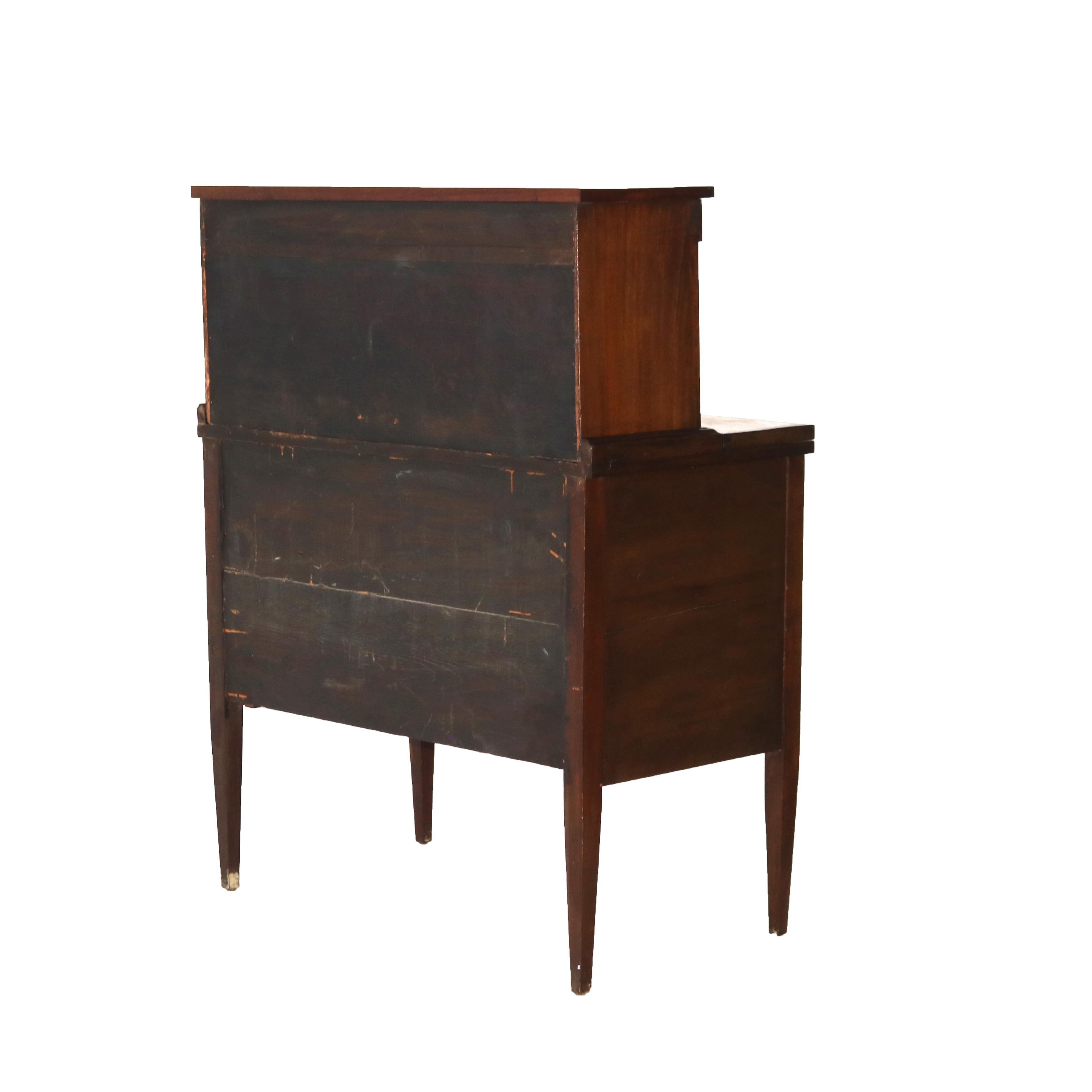 Antique Hepplewhite Tambour Mahogany and Tiger Maple Secretary C1830 13