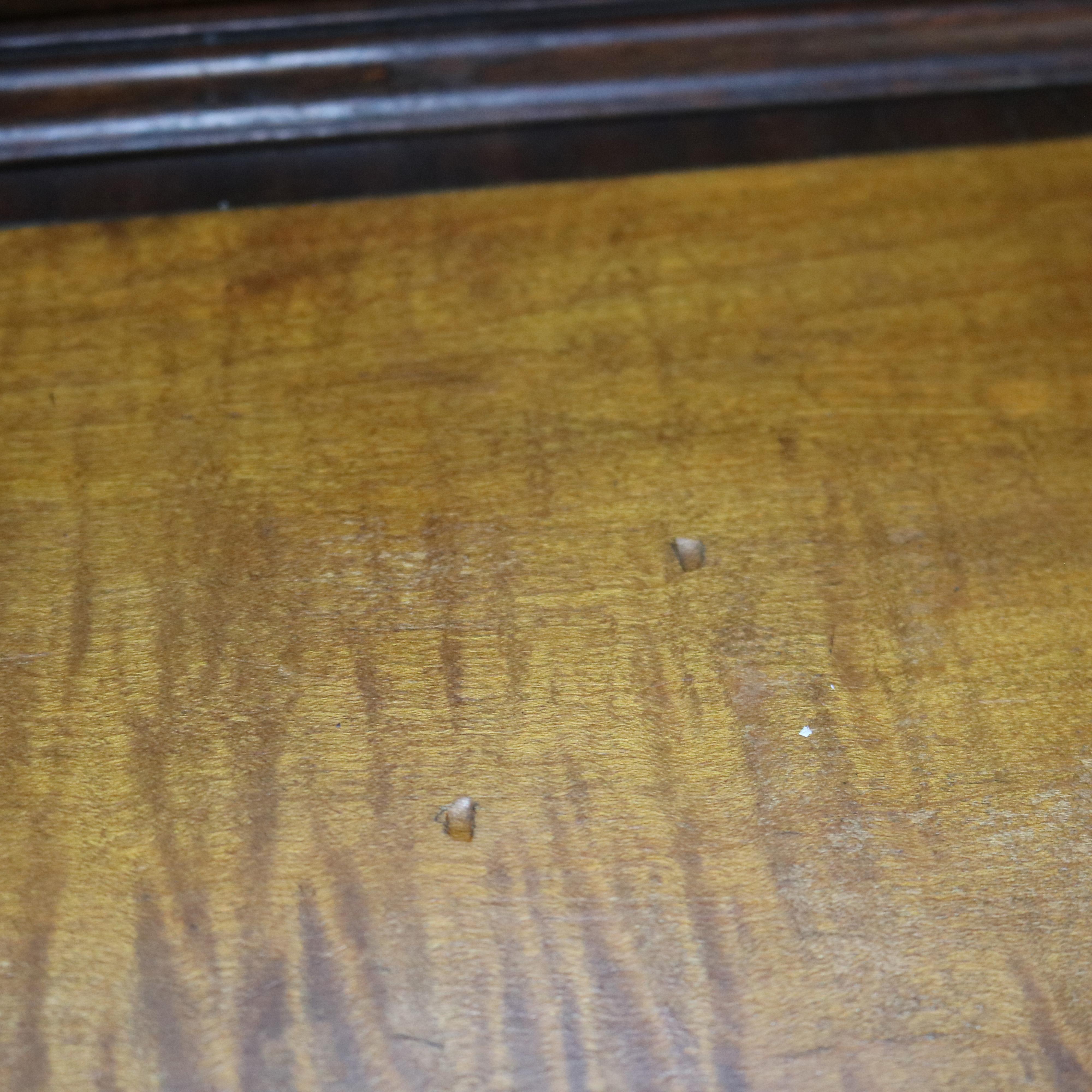 Antique Hepplewhite Tambour Mahogany and Tiger Maple Secretary C1830 3