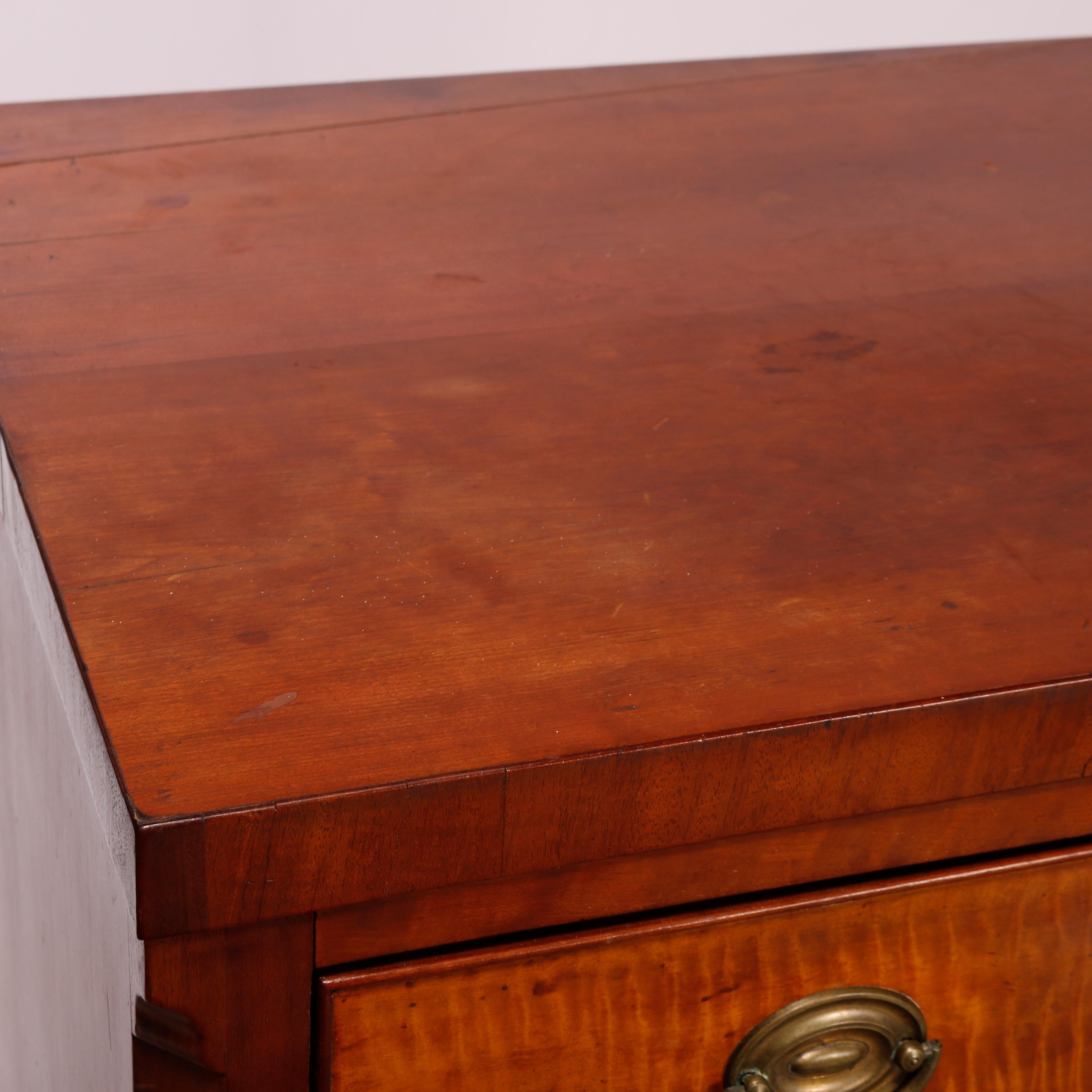 Antique Hepplewhite Tiger Maple Chest of Drawers, C1830 8