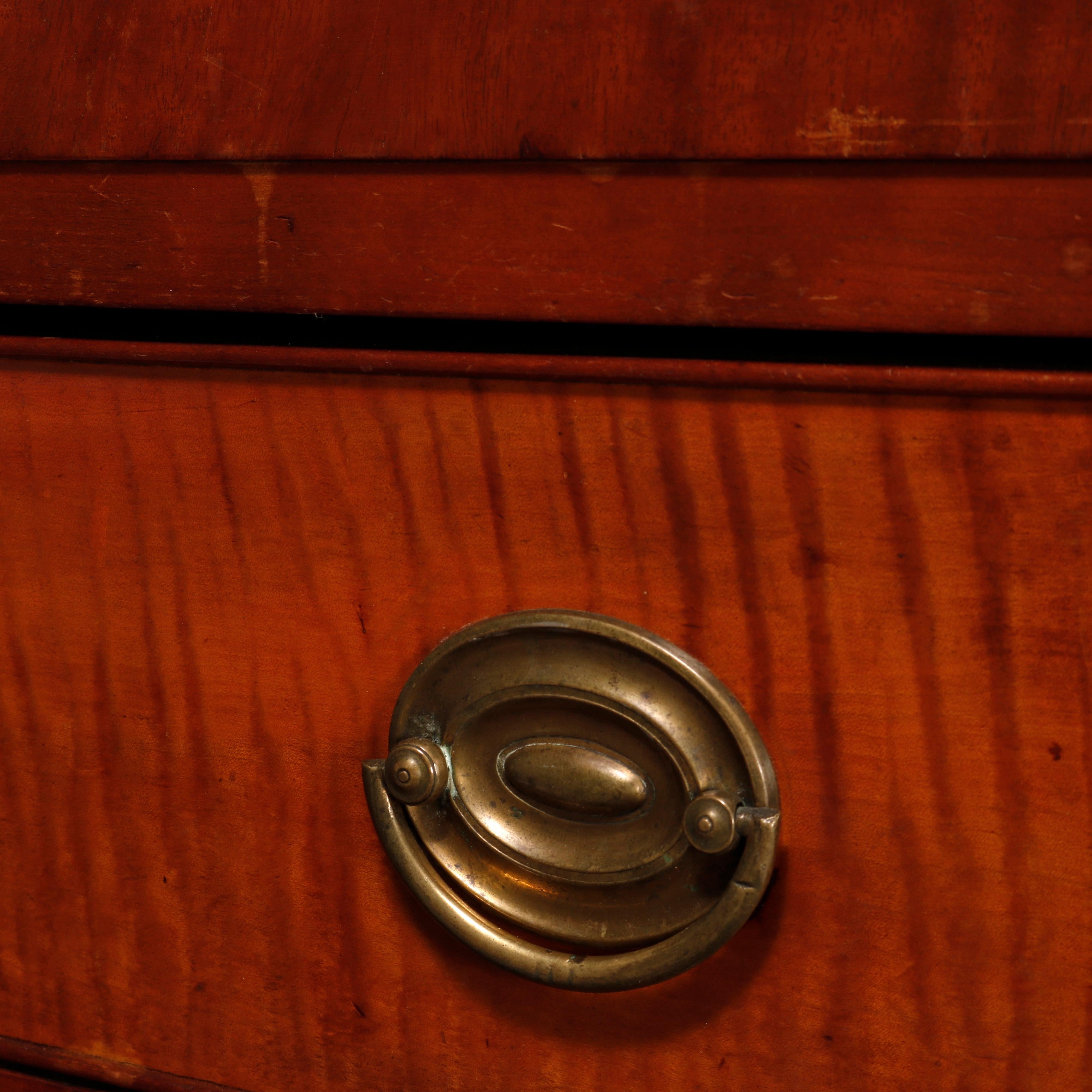 Antique Hepplewhite Tiger Maple Chest of Drawers, C1830 11