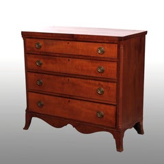 Antique Hepplewhite Tiger Maple Chest of Drawers, C1830